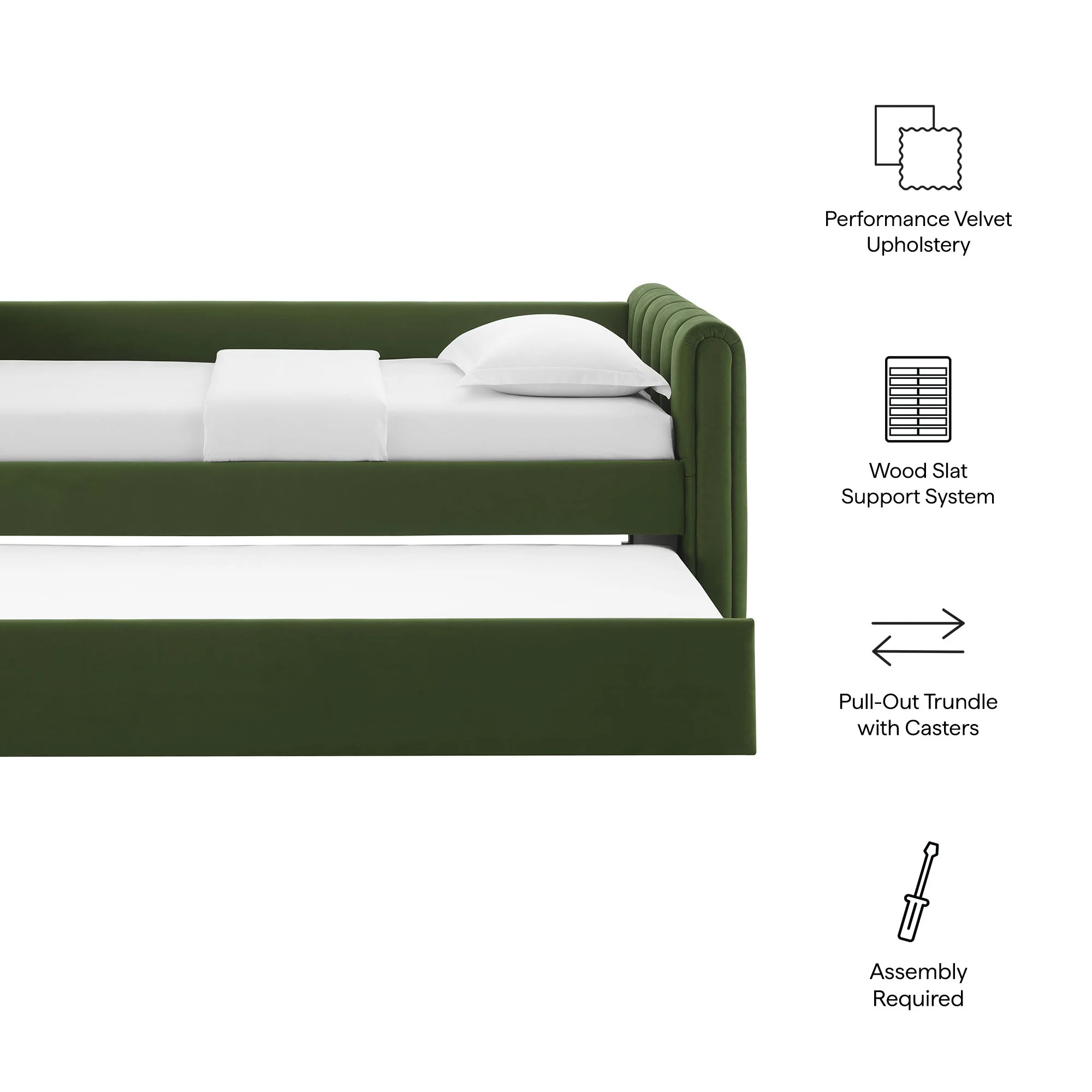 Veyla Channel Tufted Performance Velvet Twin Daybed With Trundle by Modway - Image 31