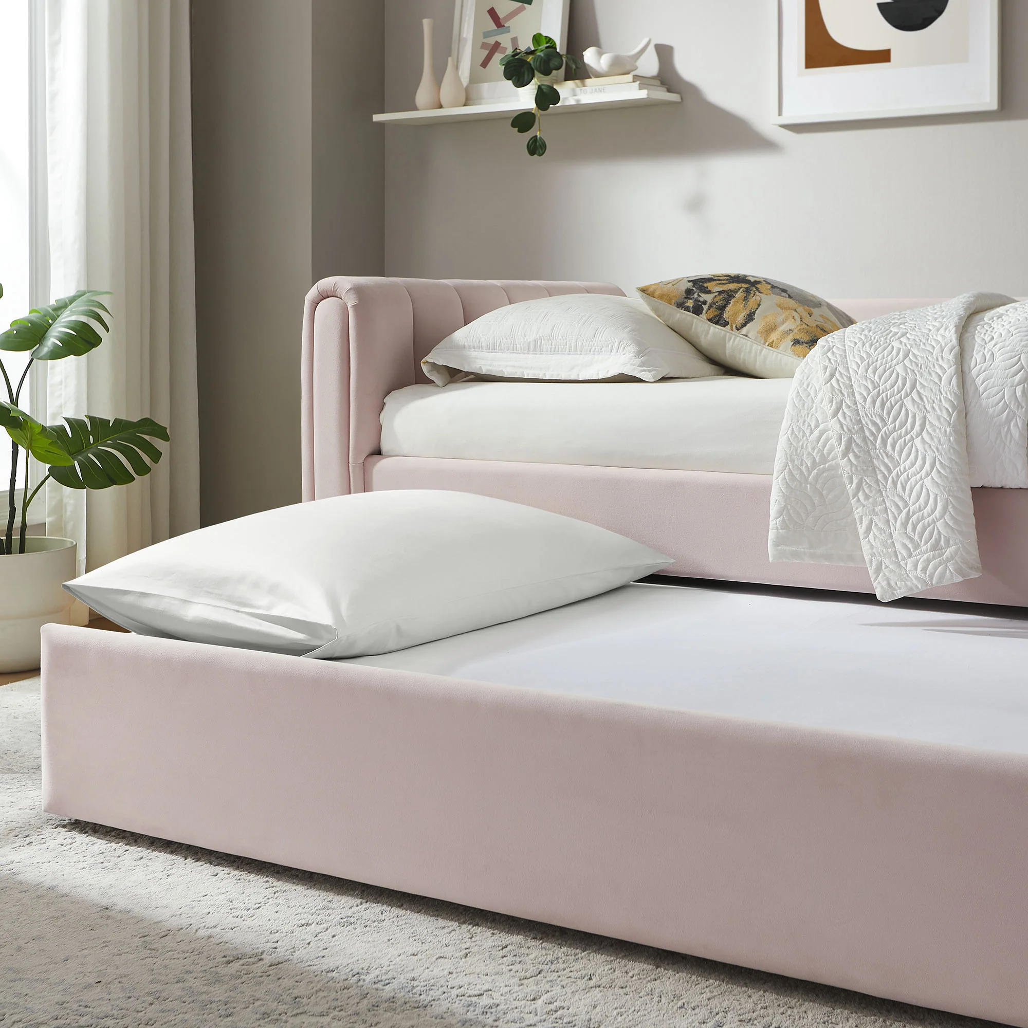 Veyla Channel Tufted Performance Velvet Twin Daybed With Trundle by Modway - Image 36