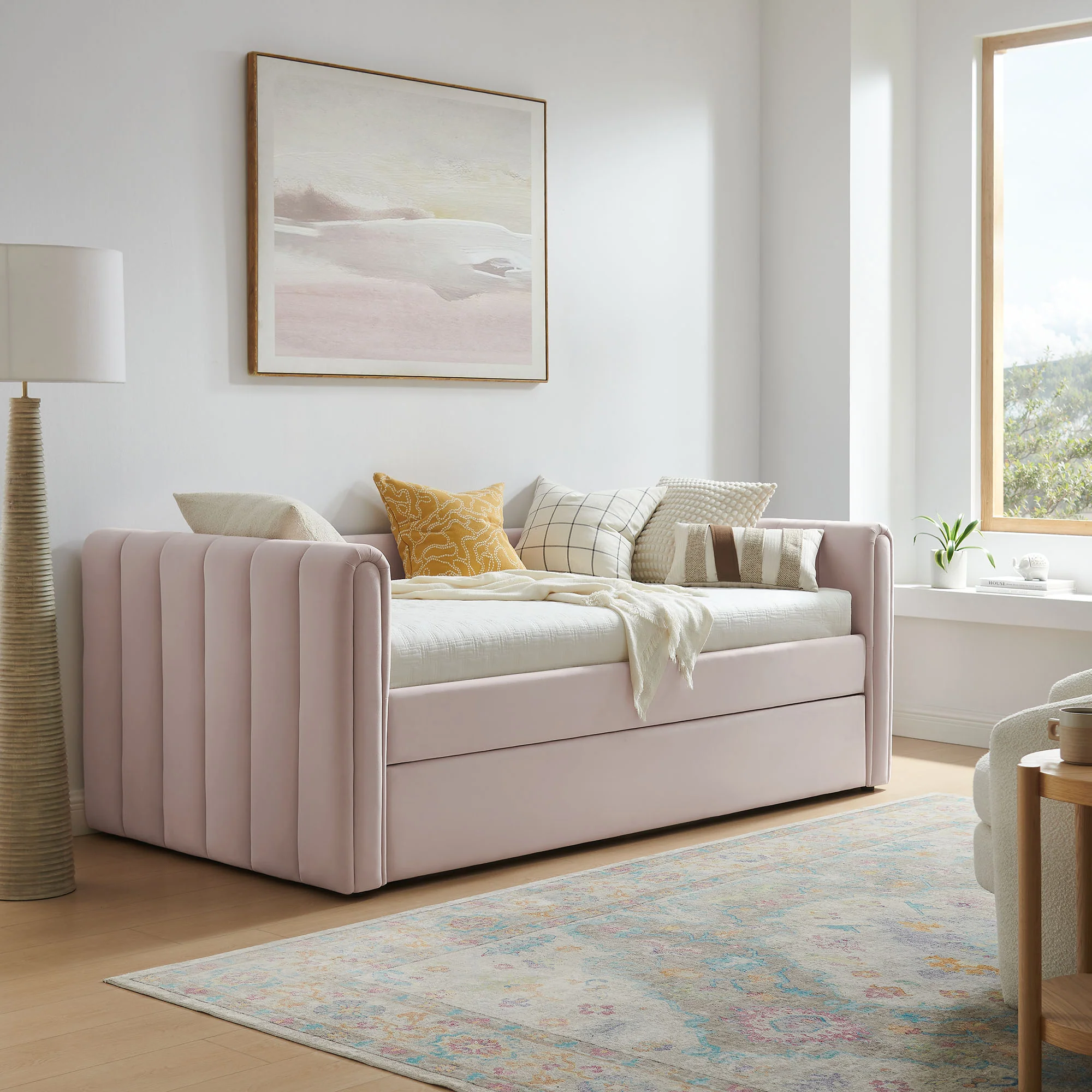 Veyla Channel Tufted Performance Velvet Twin Daybed With Trundle by Modway - Image 37