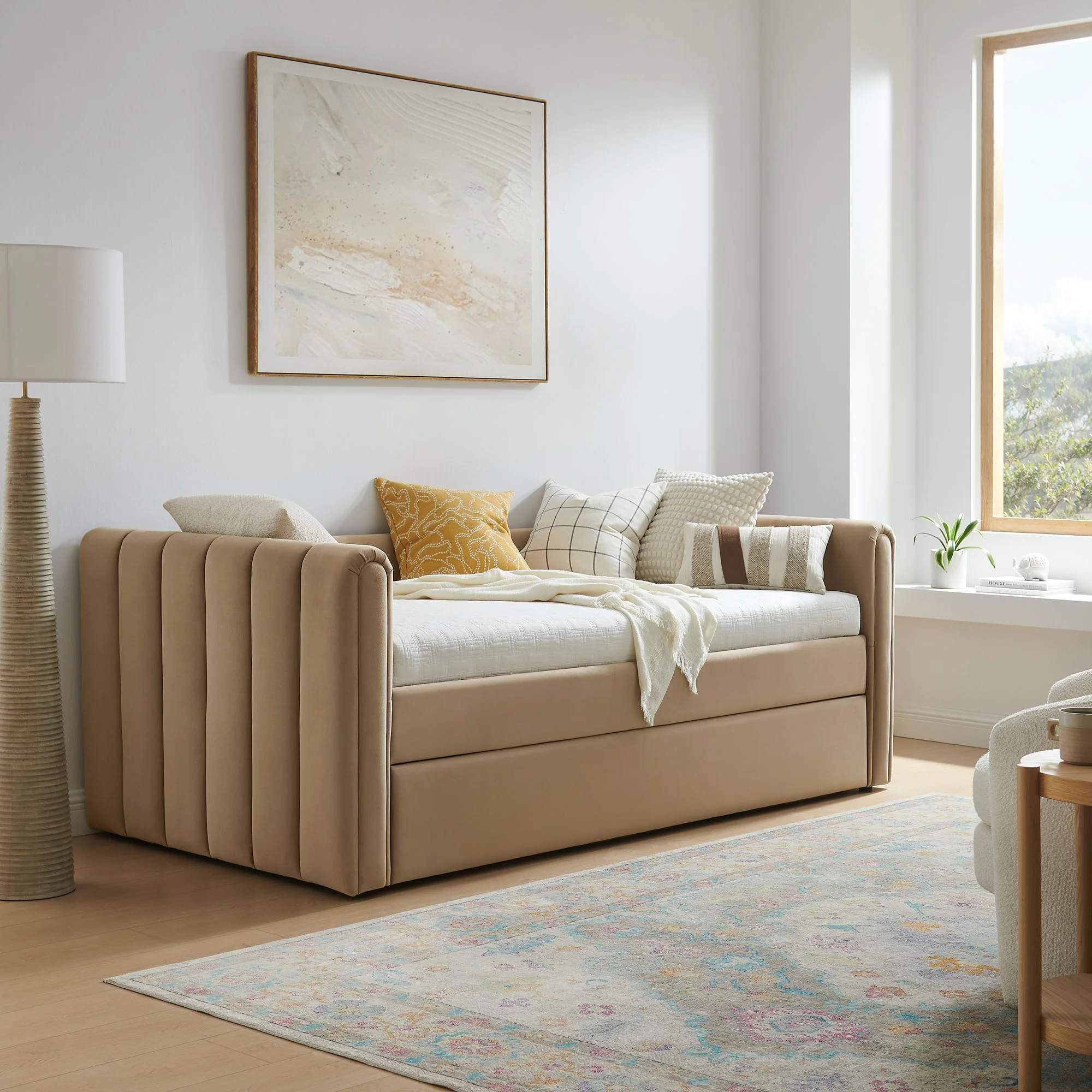 Veyla Channel Tufted Performance Velvet Twin Daybed With Trundle by Modway - Image 53