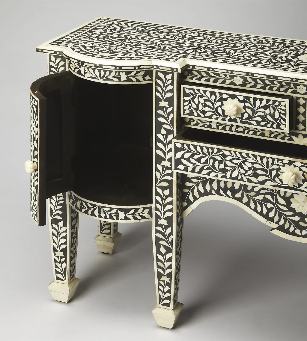 Victoria Black Bone Inlay Buffet By Homeroots - Image 2