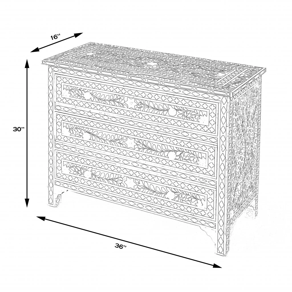 Victoria Mother Of Pearl Drawer Chest By Homeroots - Image 5