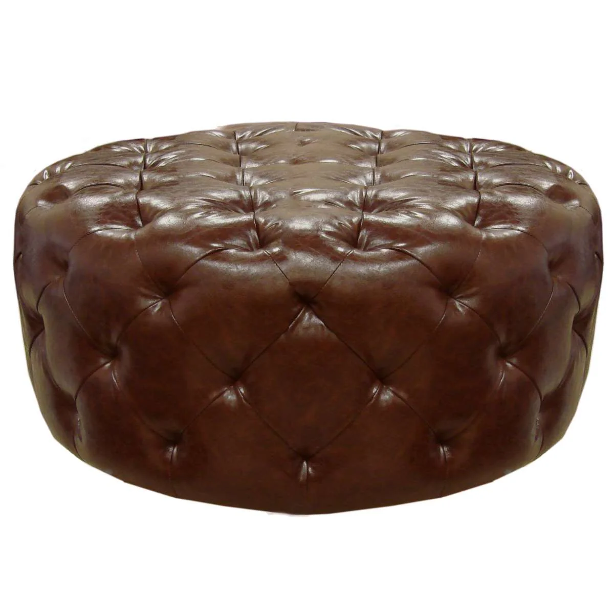 Victoria Ottoman In Brown Bonded Leather By Armen Living - Image 2