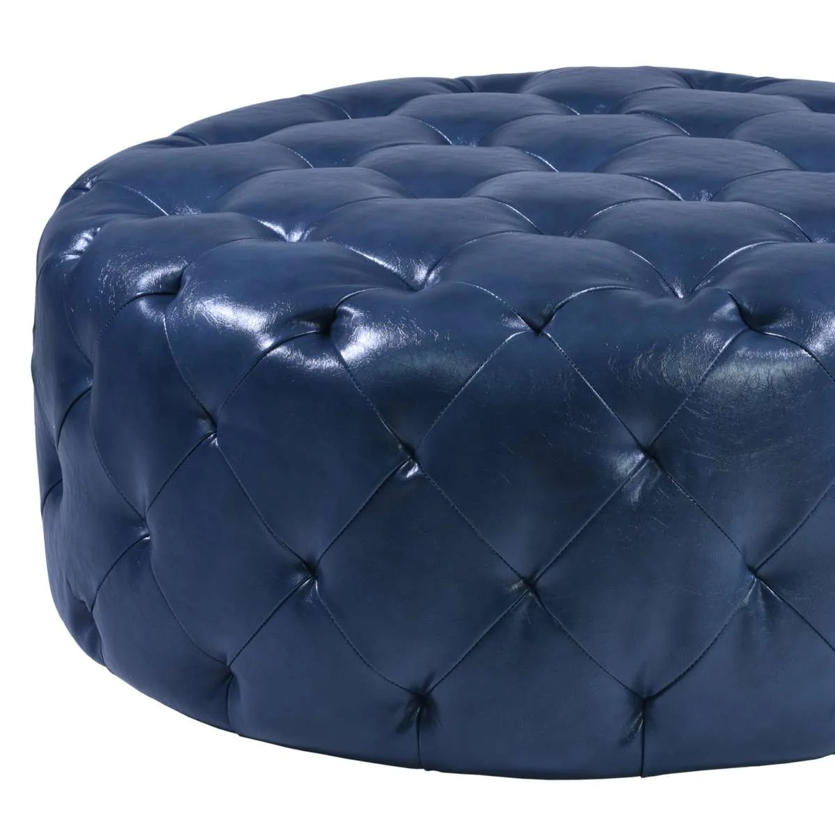 Victoria Ottoman In Brown Bonded Leather By Armen Living - Image 5