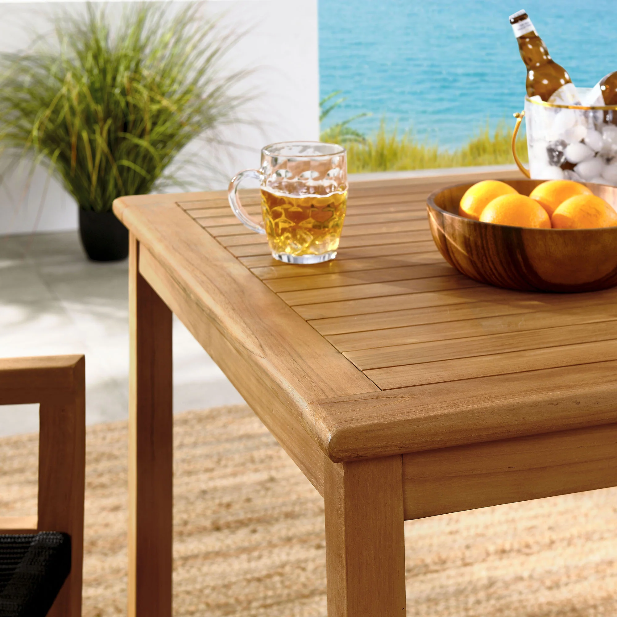 Vienna 3-Piece Outdoor Patio Teak and Rope Dining Set with Armchairs by Modway - Image 3