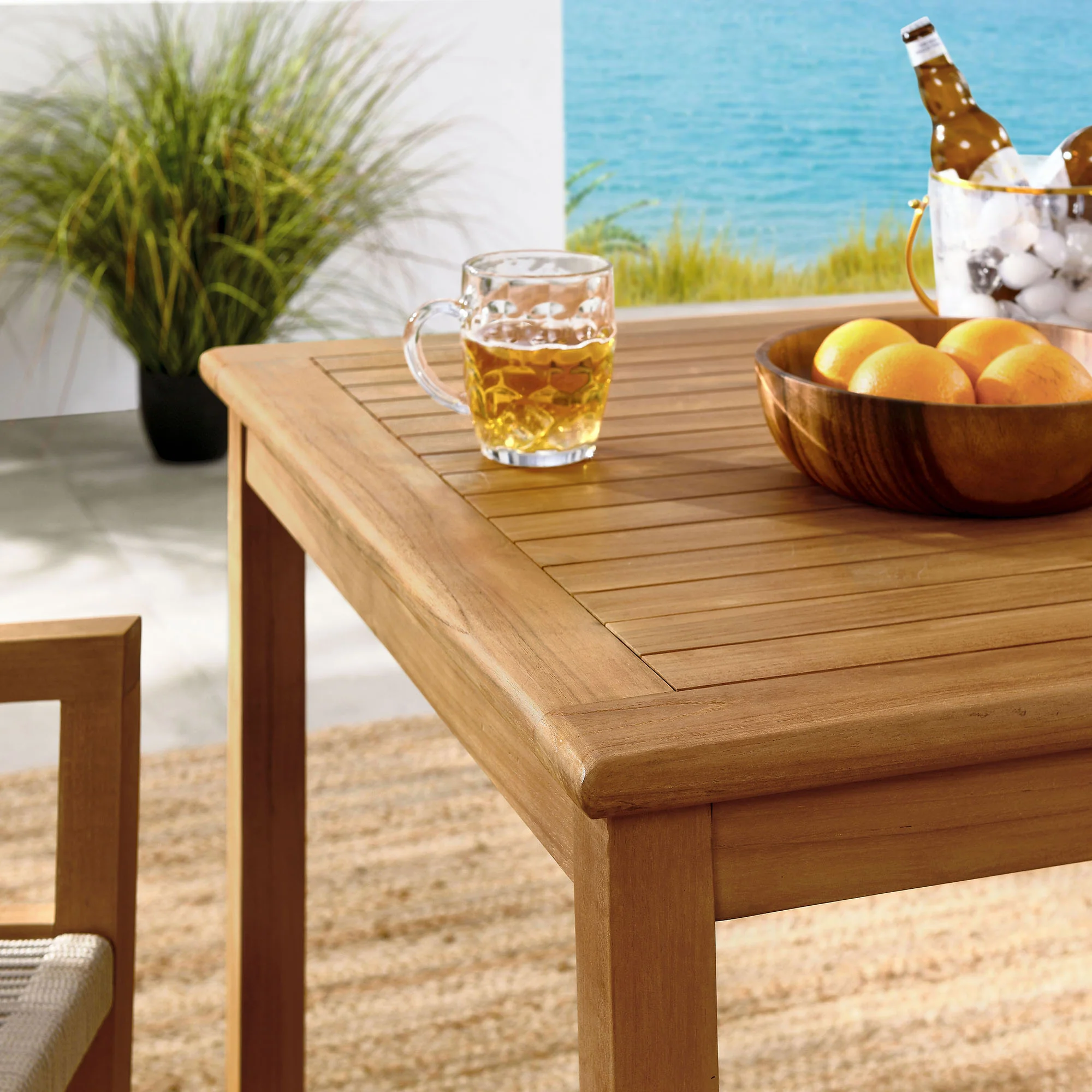Vienna 3-Piece Outdoor Patio Teak and Rope Dining Set with Armchairs by Modway - Image 8