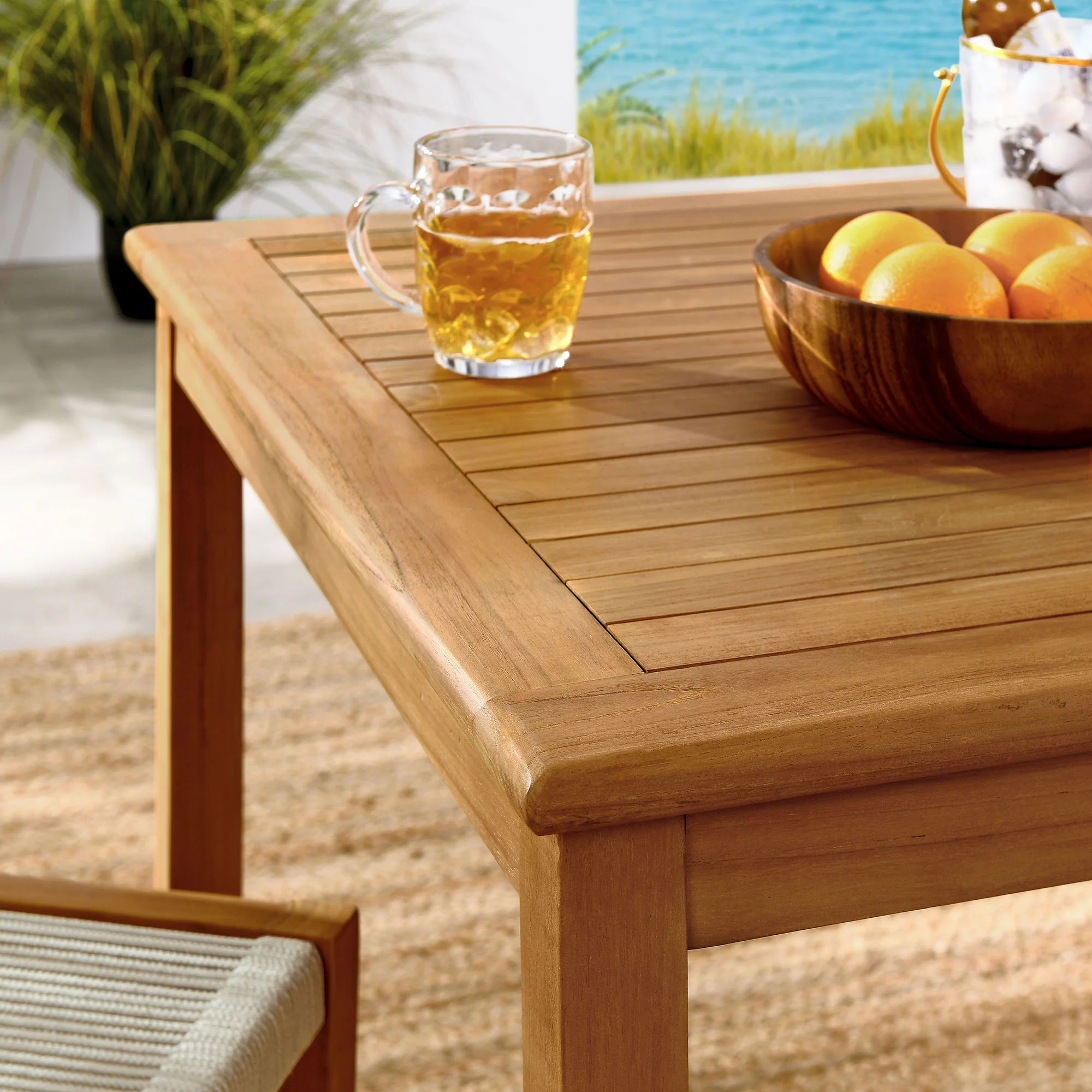 Vienna 3-Piece Outdoor Patio Teak and Rope Dining Set with Armless Chiars by Modway - Image 8