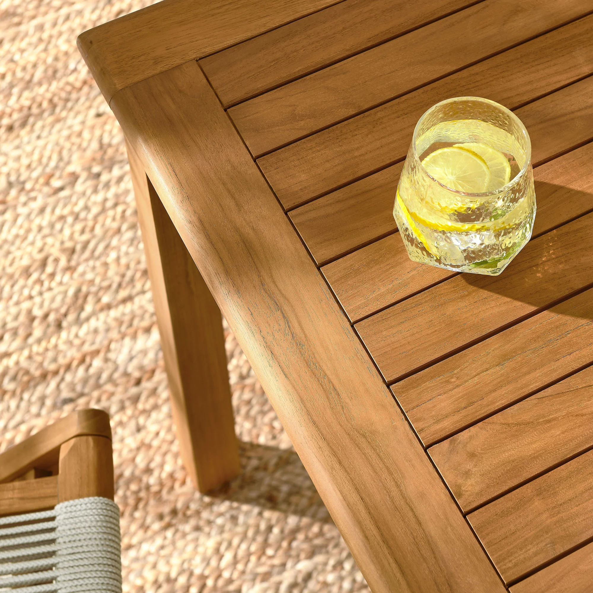 Vienna 5-Piece Outdoor Patio Teak Wood Dining Set with Rope Folding Chairs by Modway - Image 10
