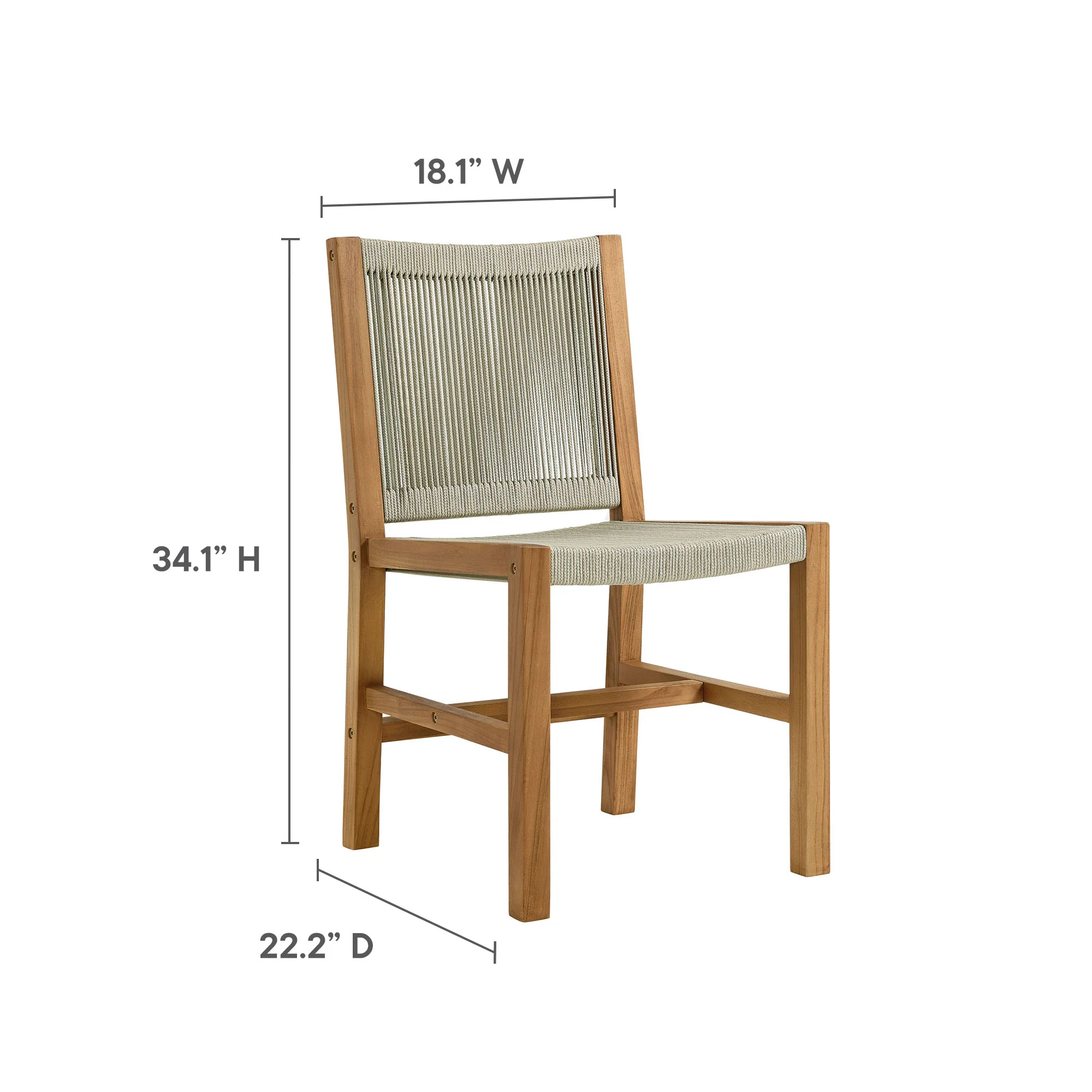 Vienna 7-Piece Outdoor Patio Teak and Rope Dining Set by Modway - Image 13