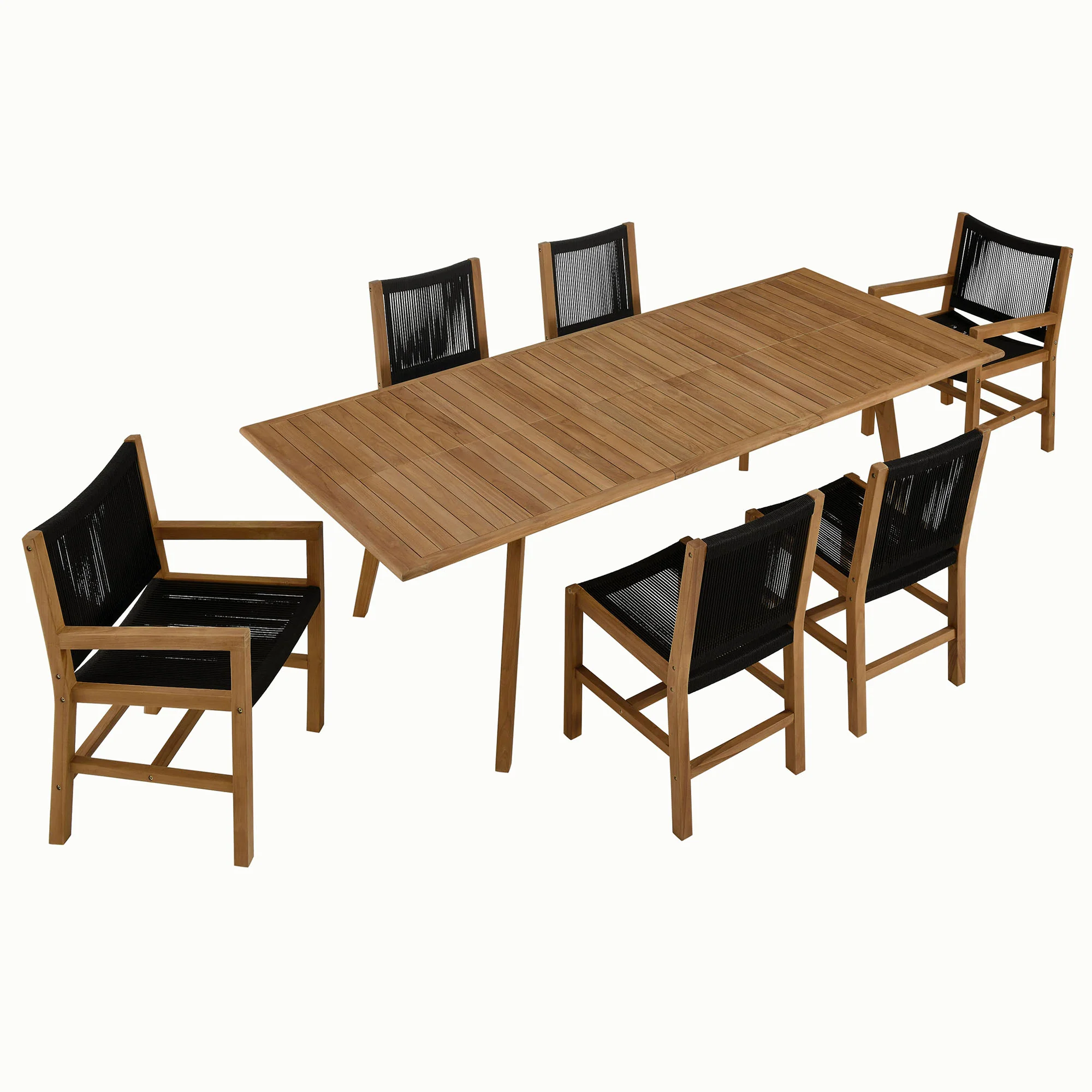 Vienna 7-Piece Outdoor Patio Teak and Rope Dining Set by Modway - Image 2