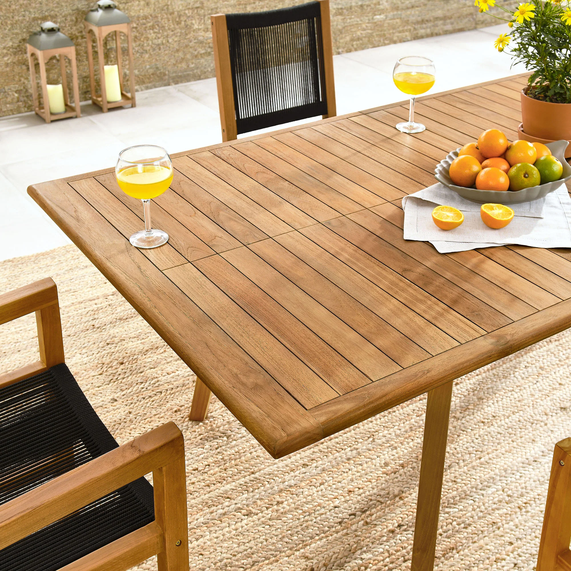 Vienna 7-Piece Outdoor Patio Teak and Rope Dining Set by Modway - Image 3