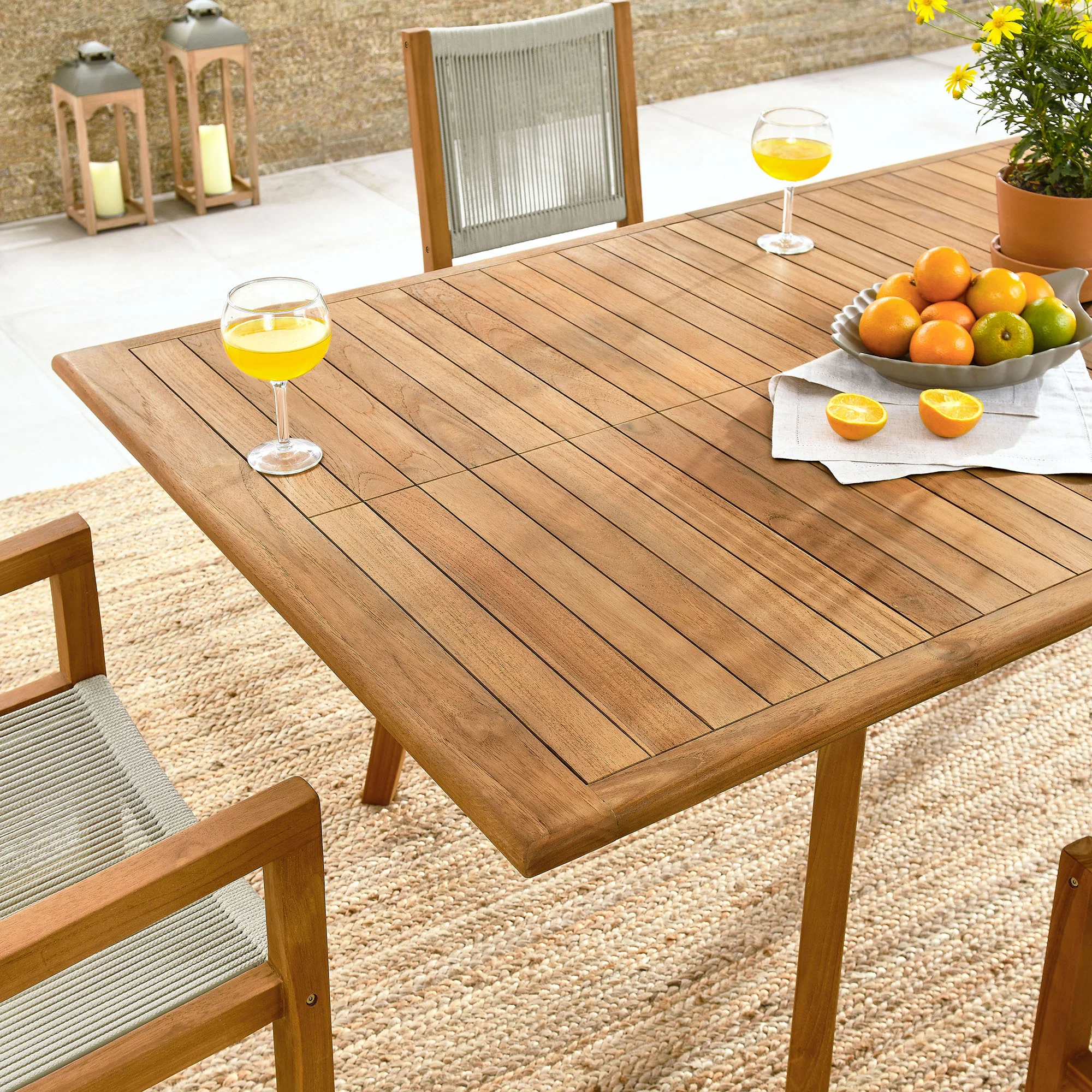 Vienna 7-Piece Outdoor Patio Teak and Rope Dining Set by Modway - Image 9