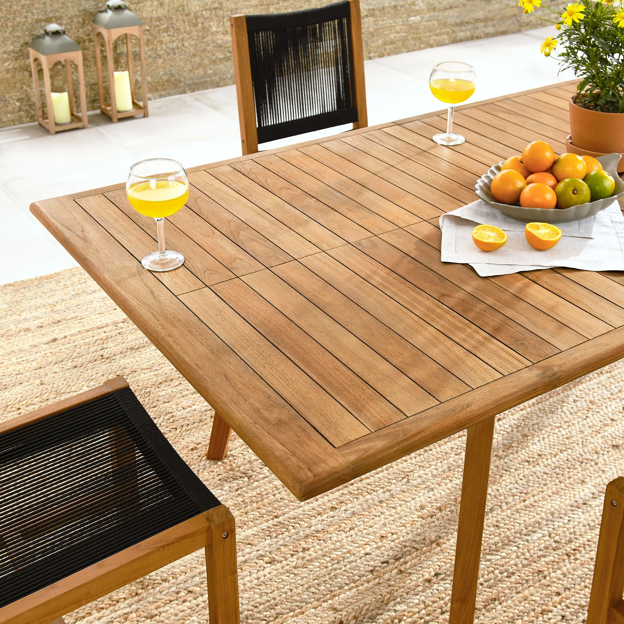 Vienna 7-Piece Outdoor Patio Teak and Rope Dining Set with Armless Chairs by Modway - Image 3