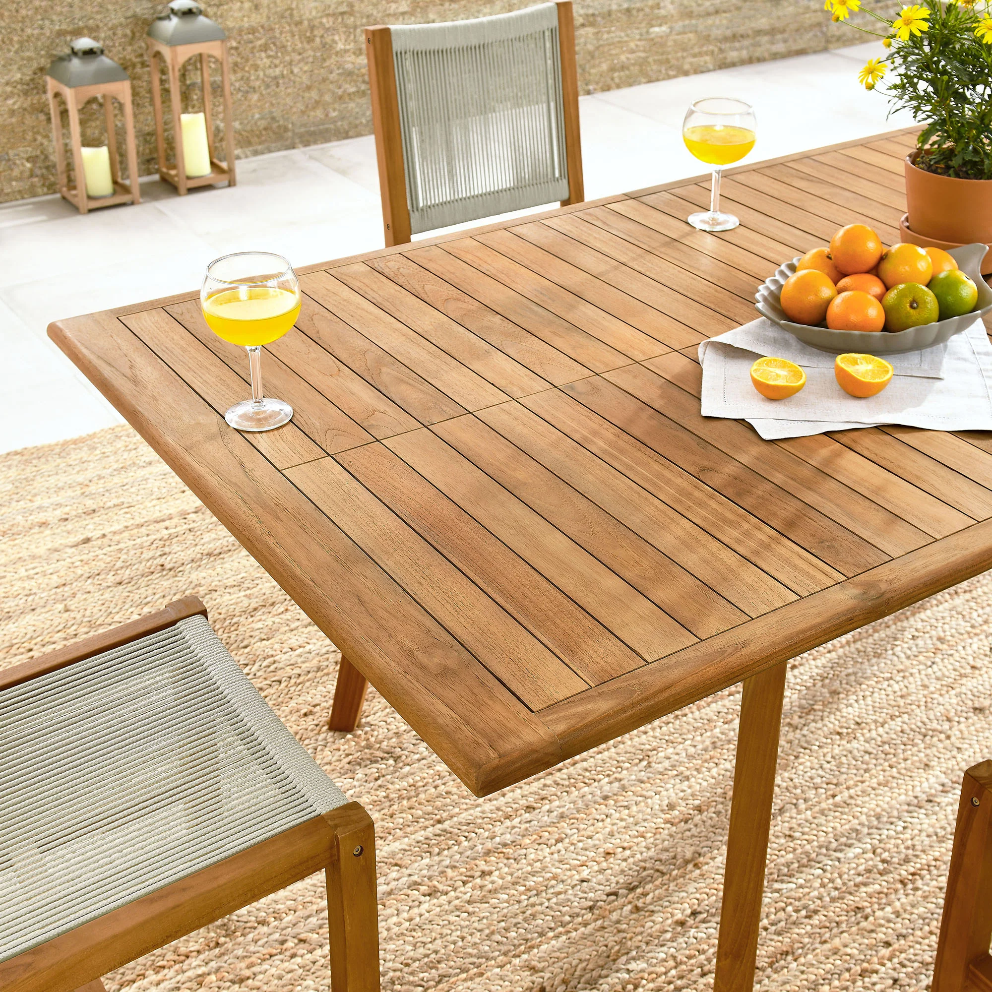 Vienna 7-Piece Outdoor Patio Teak and Rope Dining Set with Armless Chairs by Modway - Image 8
