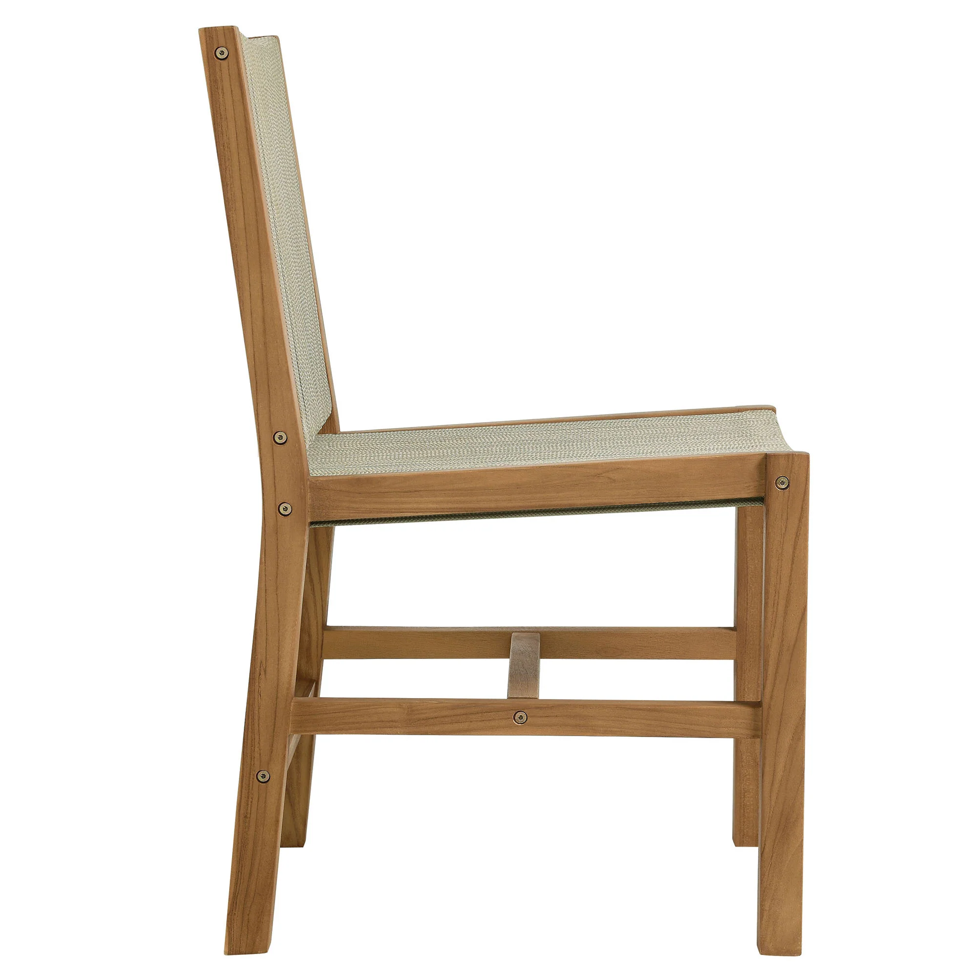 Vienna Outdoor Patio Teak and Rope Armless Dining Chairs Set of 2 by Modway - Image 13