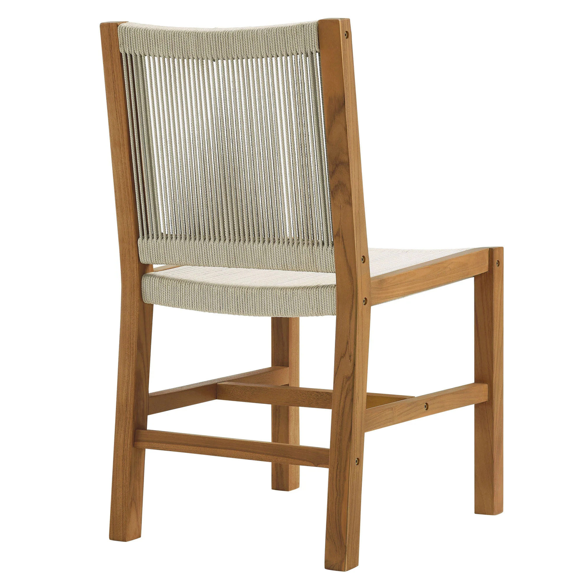 Vienna Outdoor Patio Teak and Rope Armless Dining Chairs Set of 2 by Modway - Image 14