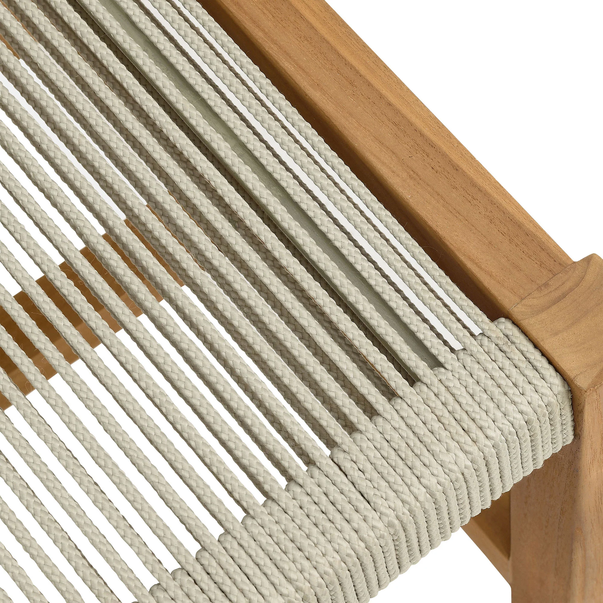 Vienna Outdoor Patio Teak and Rope Armless Dining Chairs Set of 2 by Modway - Image 16