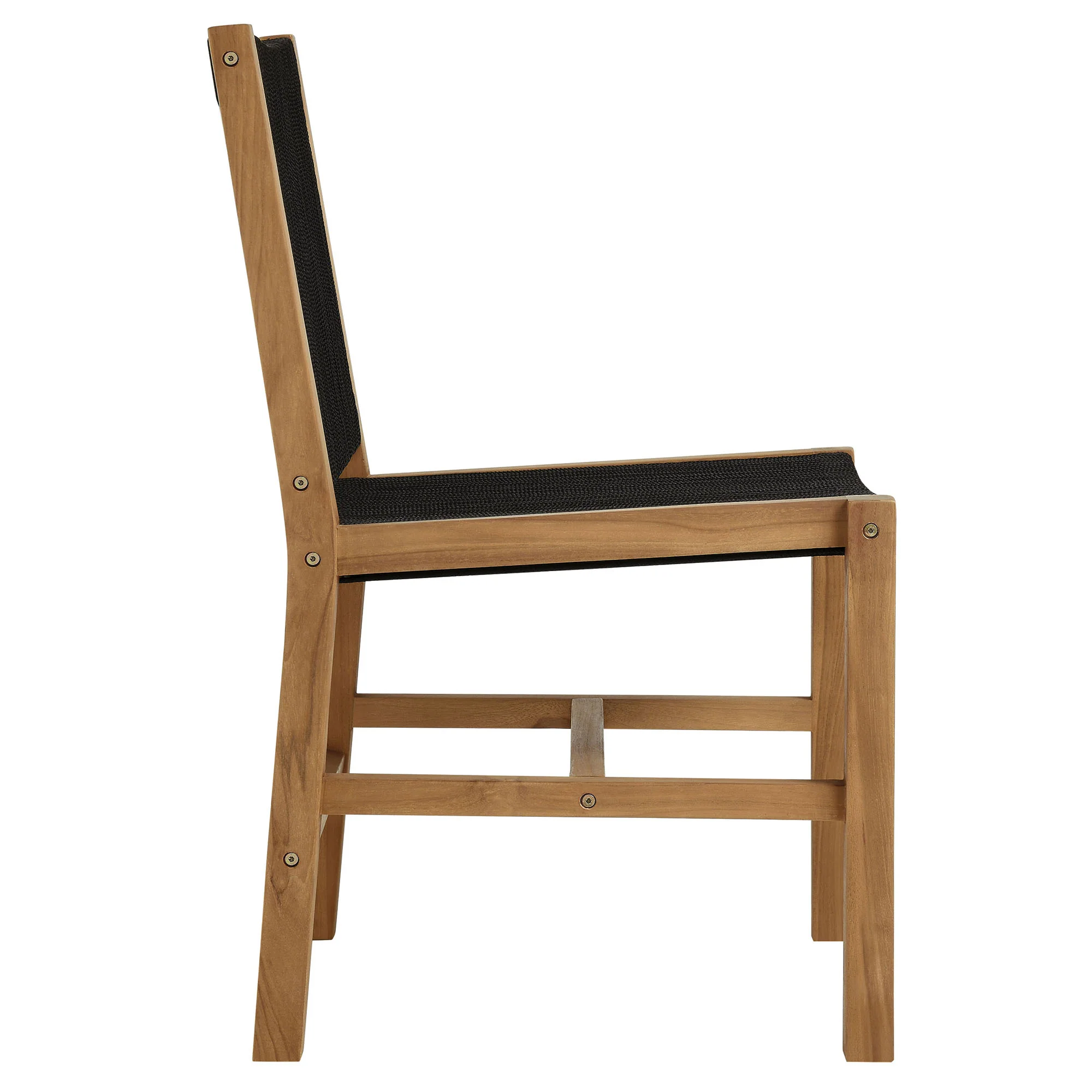 Vienna Outdoor Patio Teak and Rope Armless Dining Chairs Set of 2 by Modway - Image 4