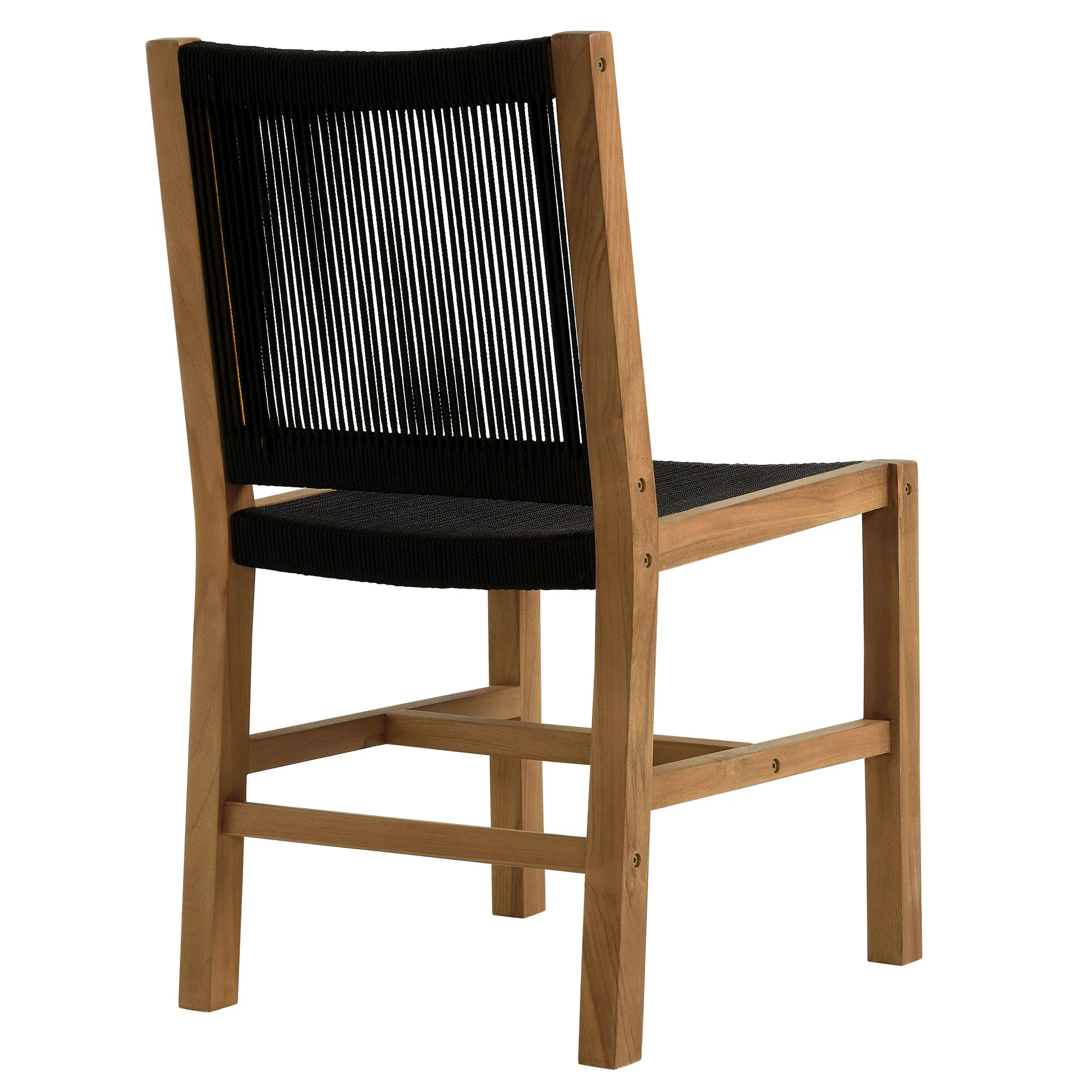 Vienna Outdoor Patio Teak and Rope Armless Dining Chairs Set of 2 by Modway - Image 5