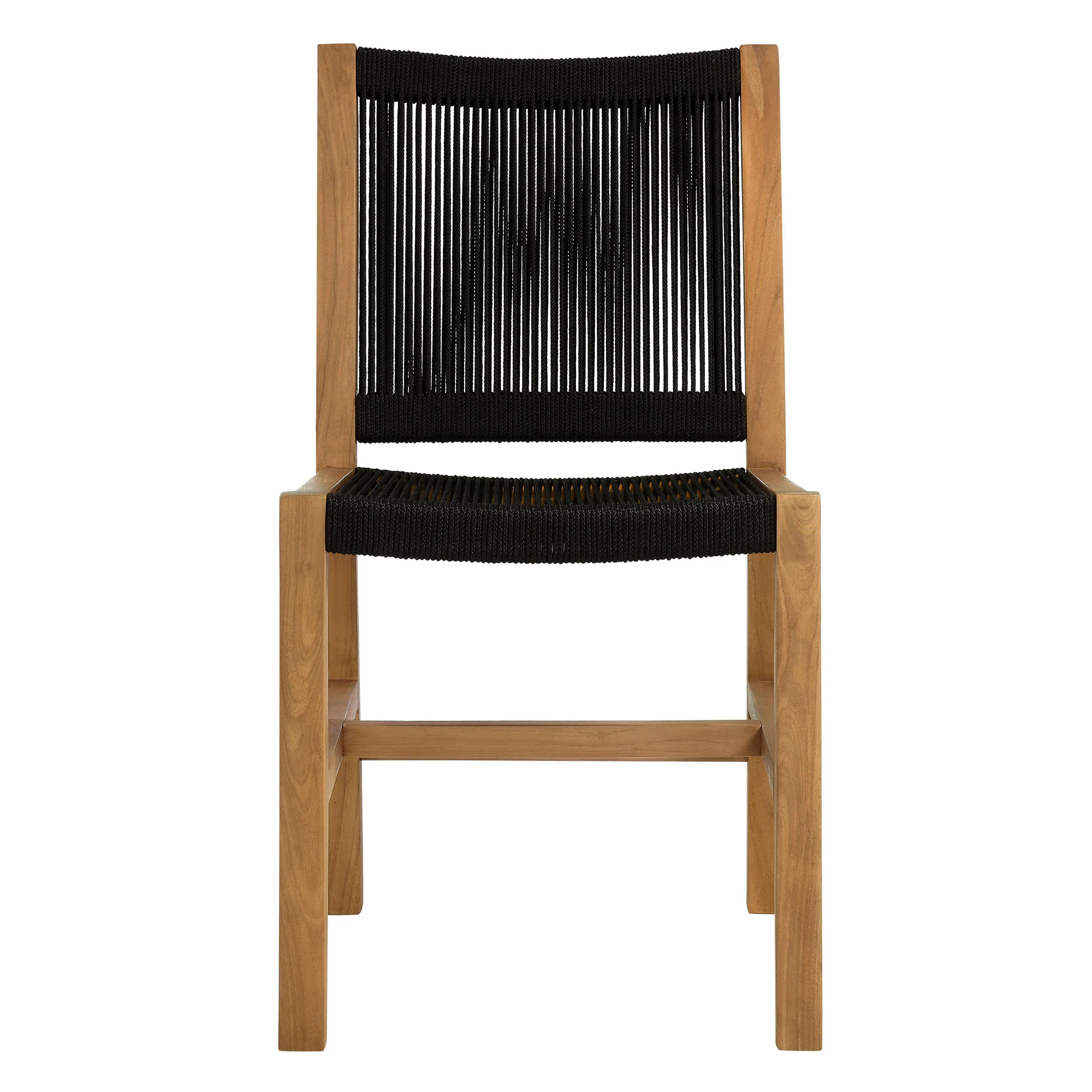 Vienna Outdoor Patio Teak and Rope Armless Dining Chairs Set of 2 by Modway - Image 6