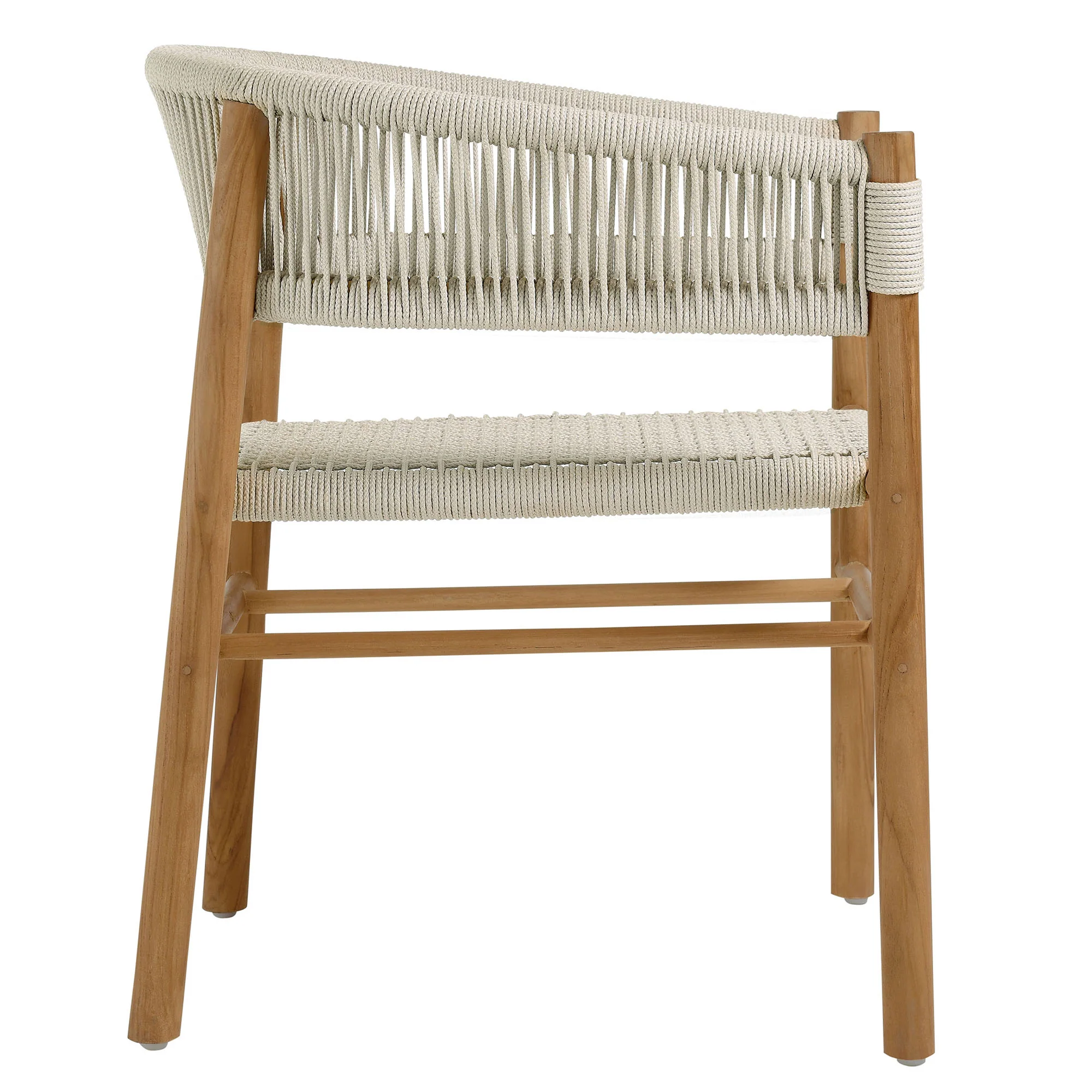 Vienna Outdoor Patio Teak and Rope Curved-Back Dining Armchairs Set of 2 by Modway - Image 14