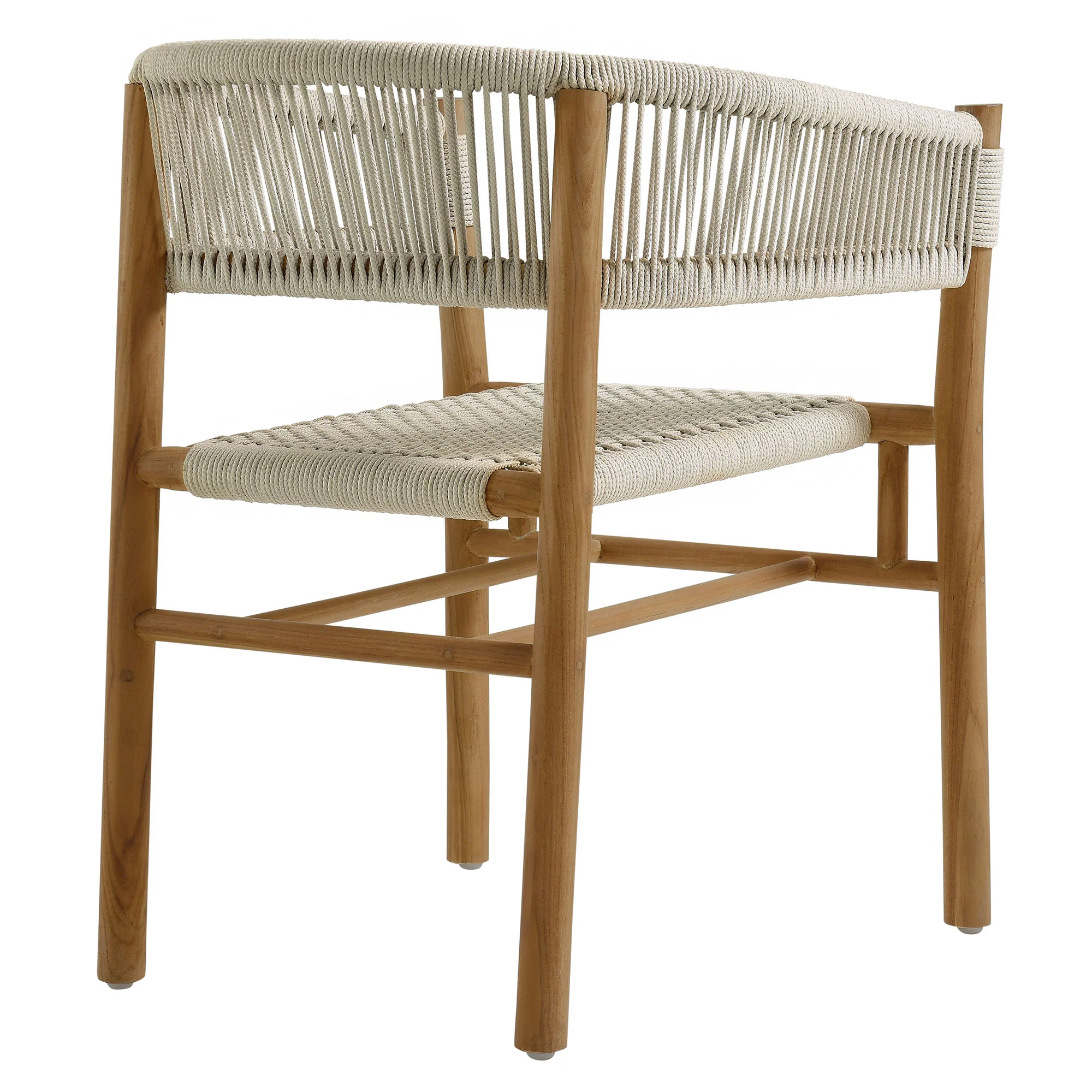 Vienna Outdoor Patio Teak and Rope Curved-Back Dining Armchairs Set of 2 by Modway - Image 15