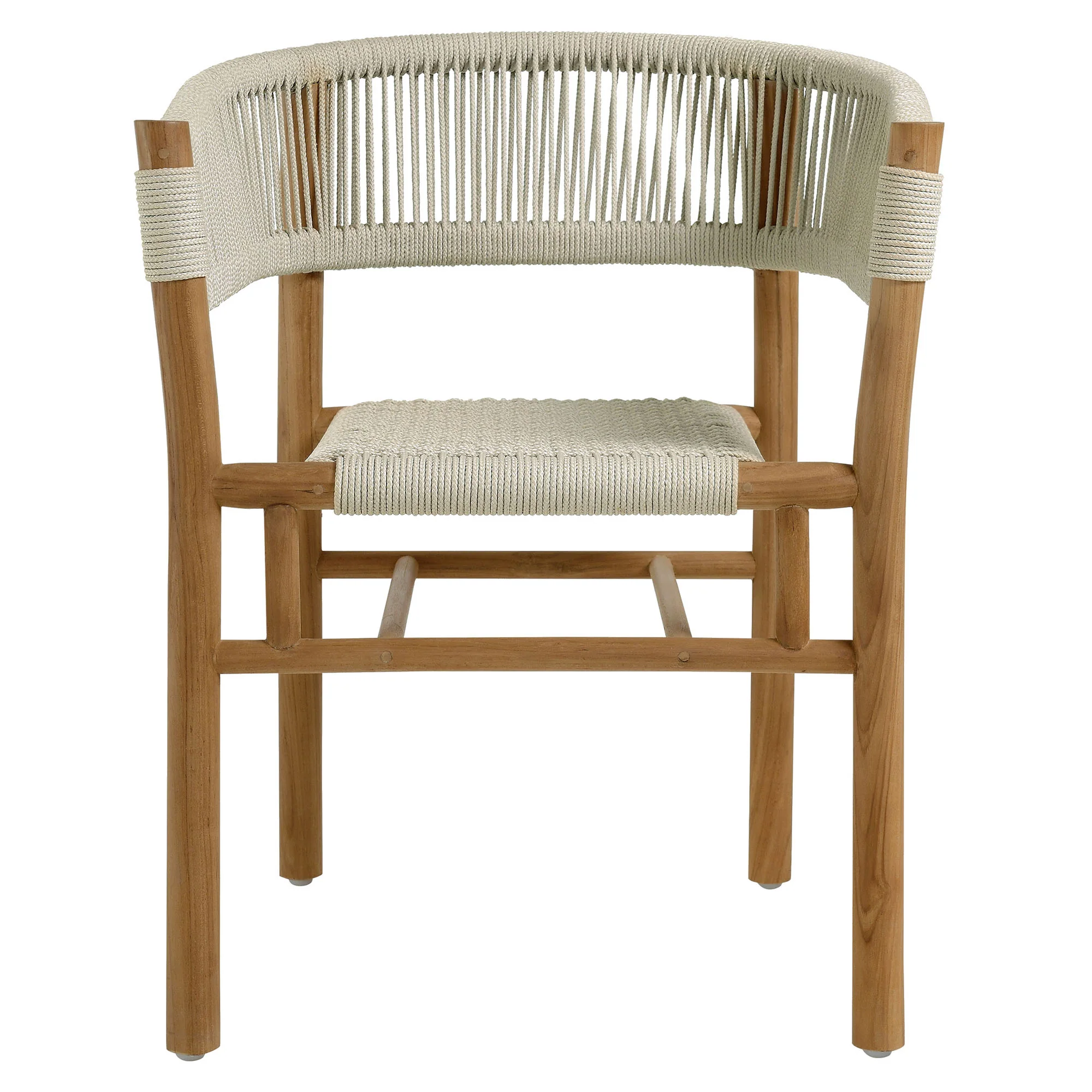 Vienna Outdoor Patio Teak and Rope Curved-Back Dining Armchairs Set of 2 by Modway - Image 16