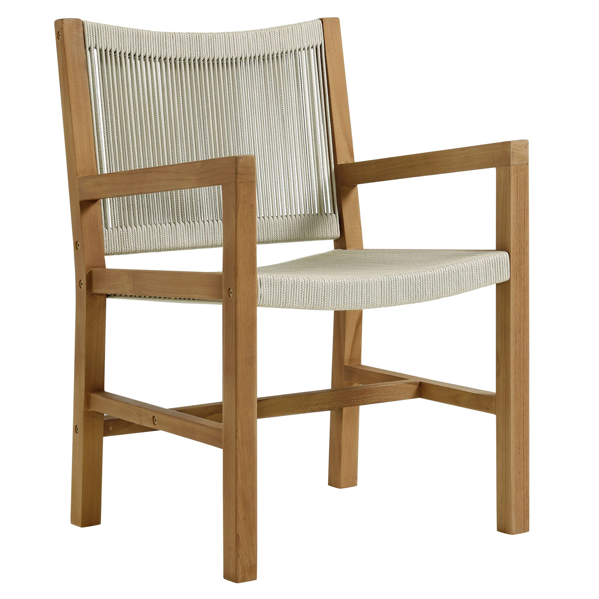 Vienna Outdoor Patio Teak and Rope Dining Armchairs Set of 2 by Modway - Image 12