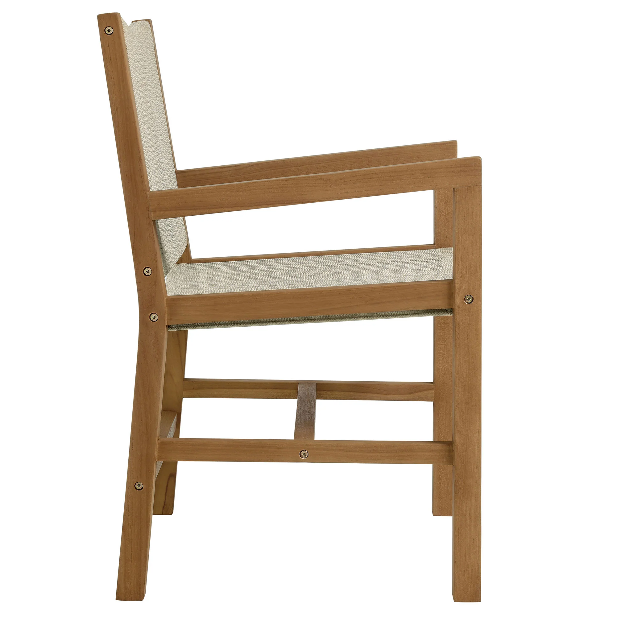 Vienna Outdoor Patio Teak and Rope Dining Armchairs Set of 2 by Modway - Image 13