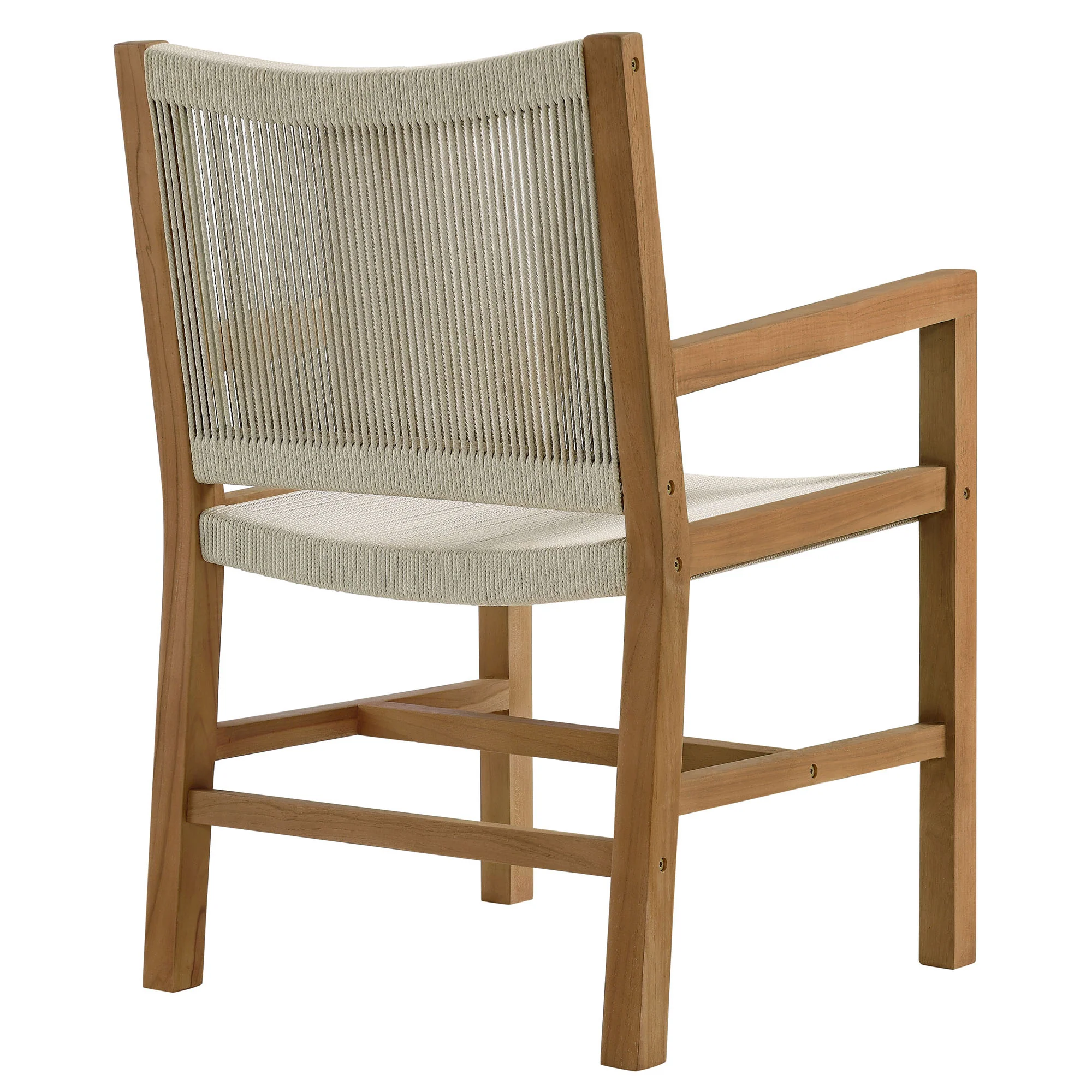 Vienna Outdoor Patio Teak and Rope Dining Armchairs Set of 2 by Modway - Image 14