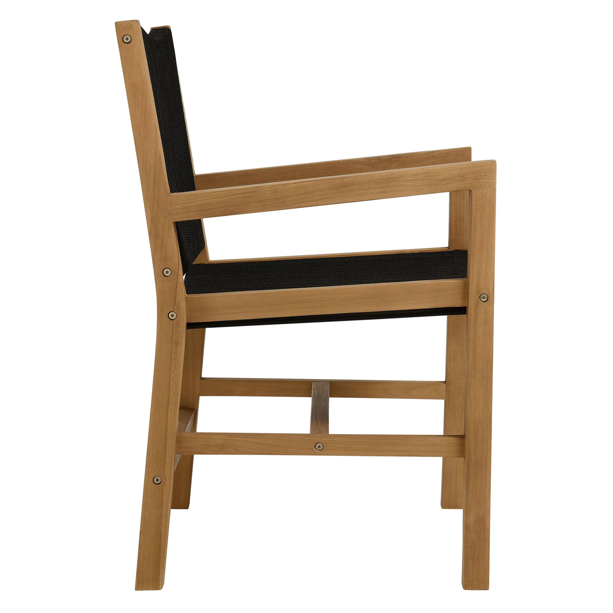 Vienna Outdoor Patio Teak and Rope Dining Armchairs Set of 2 by Modway - Image 4