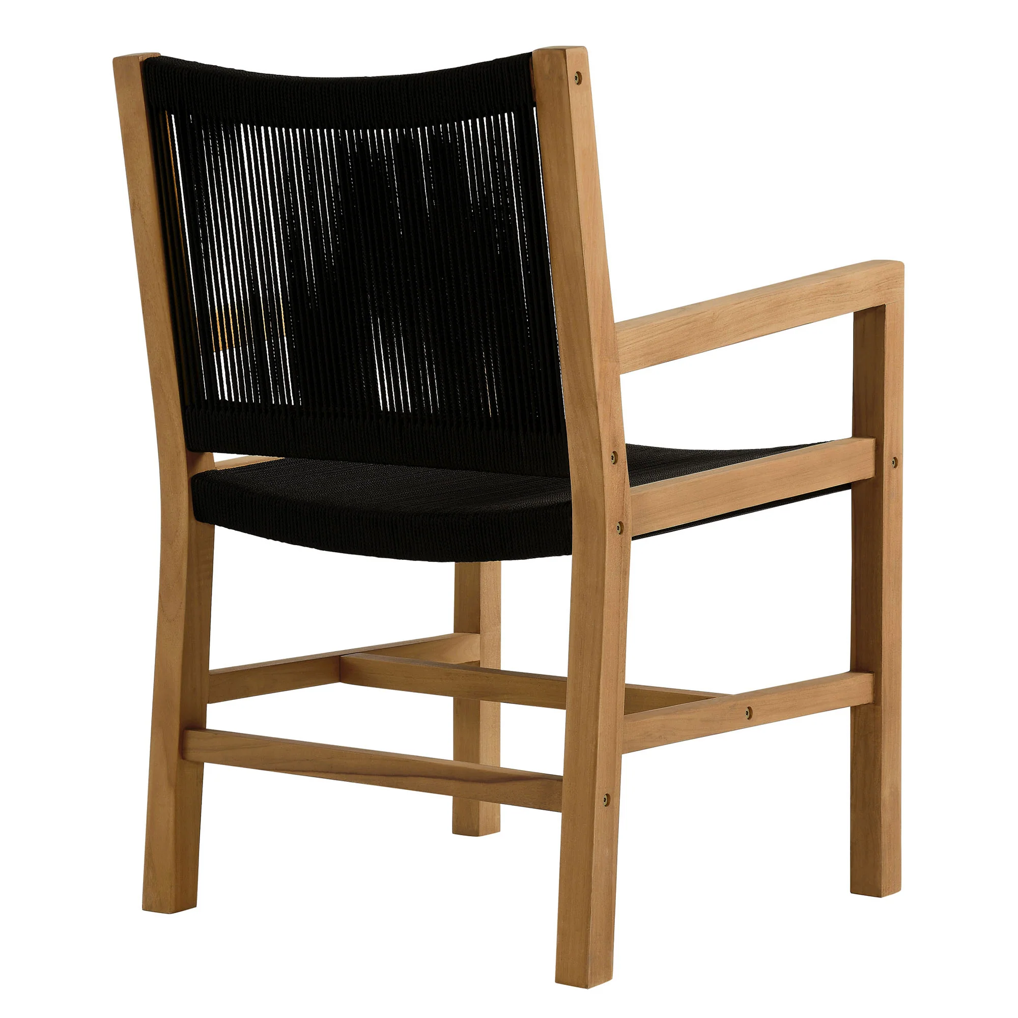 Vienna Outdoor Patio Teak and Rope Dining Armchairs Set of 2 by Modway - Image 5