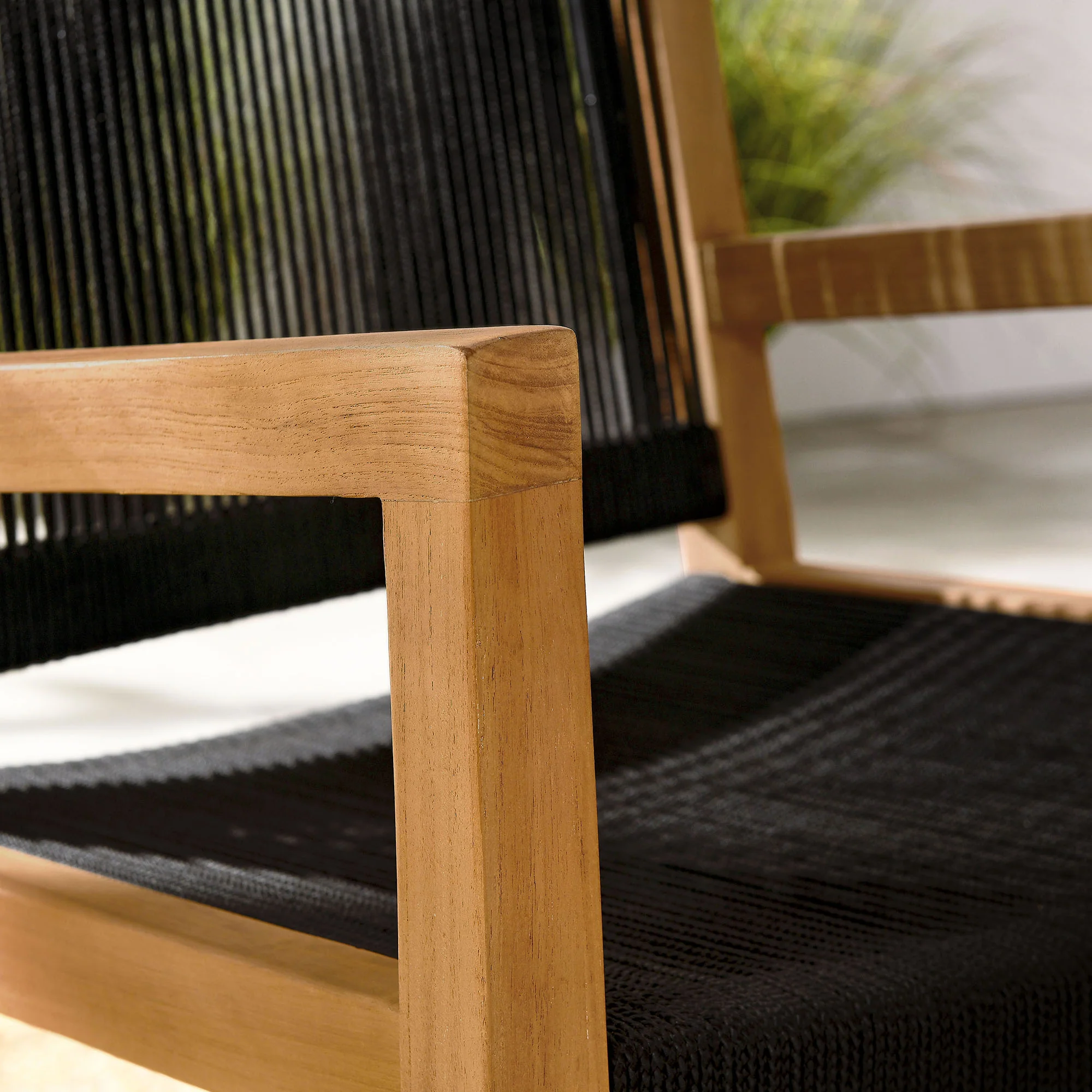 Vienna Outdoor Patio Teak and Rope Dining Armchairs Set of 2 by Modway - Image 8