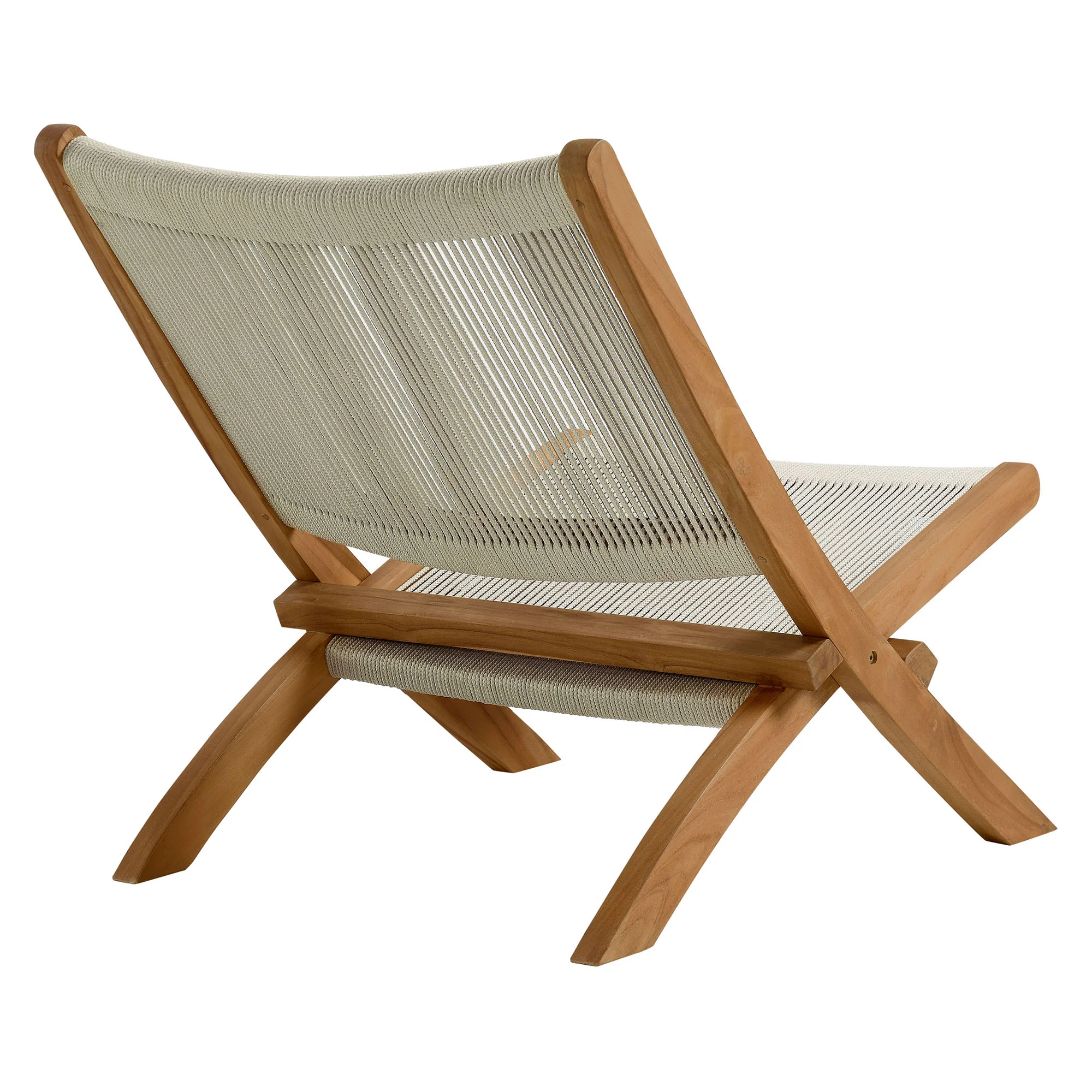 Vienna Outdoor Patio Teak and Rope Folding Accent Lounge Chair by Modway - Image 13