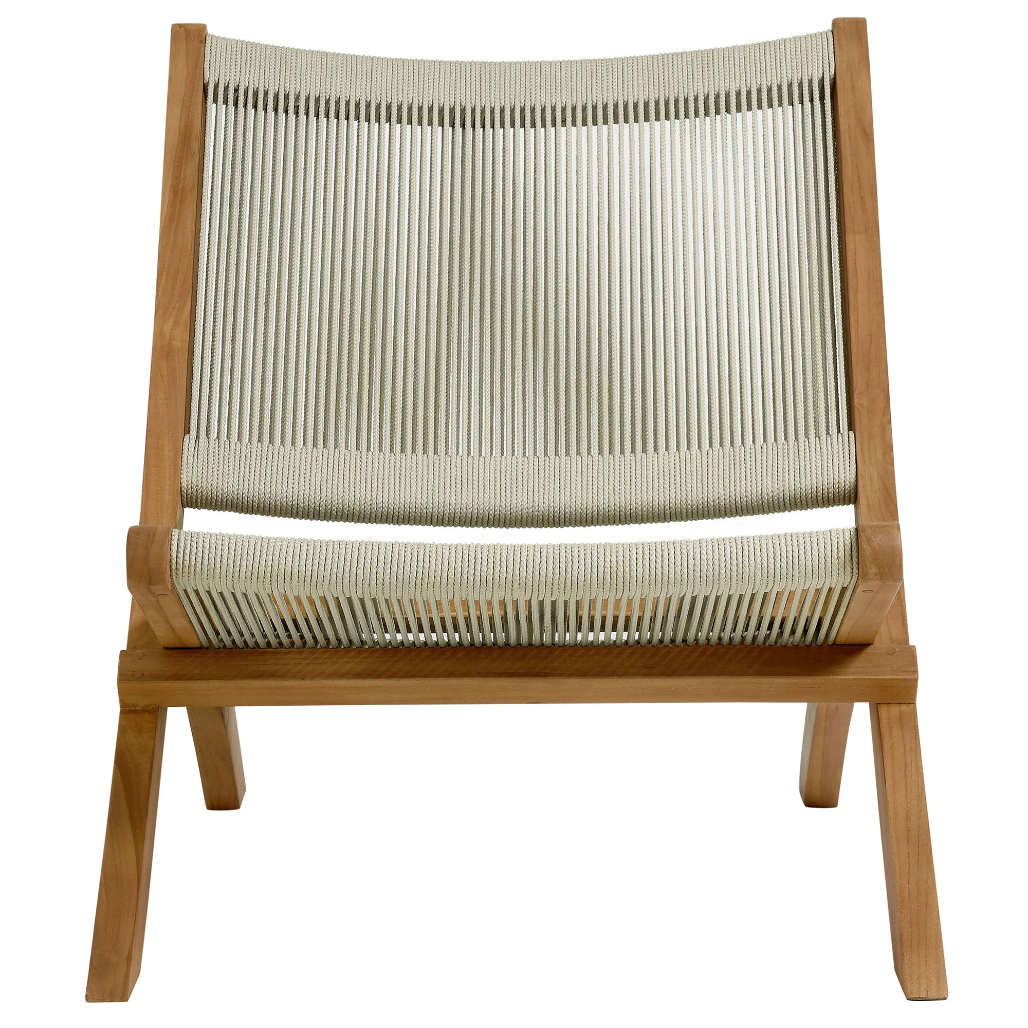 Vienna Outdoor Patio Teak and Rope Folding Accent Lounge Chair by Modway - Image 14