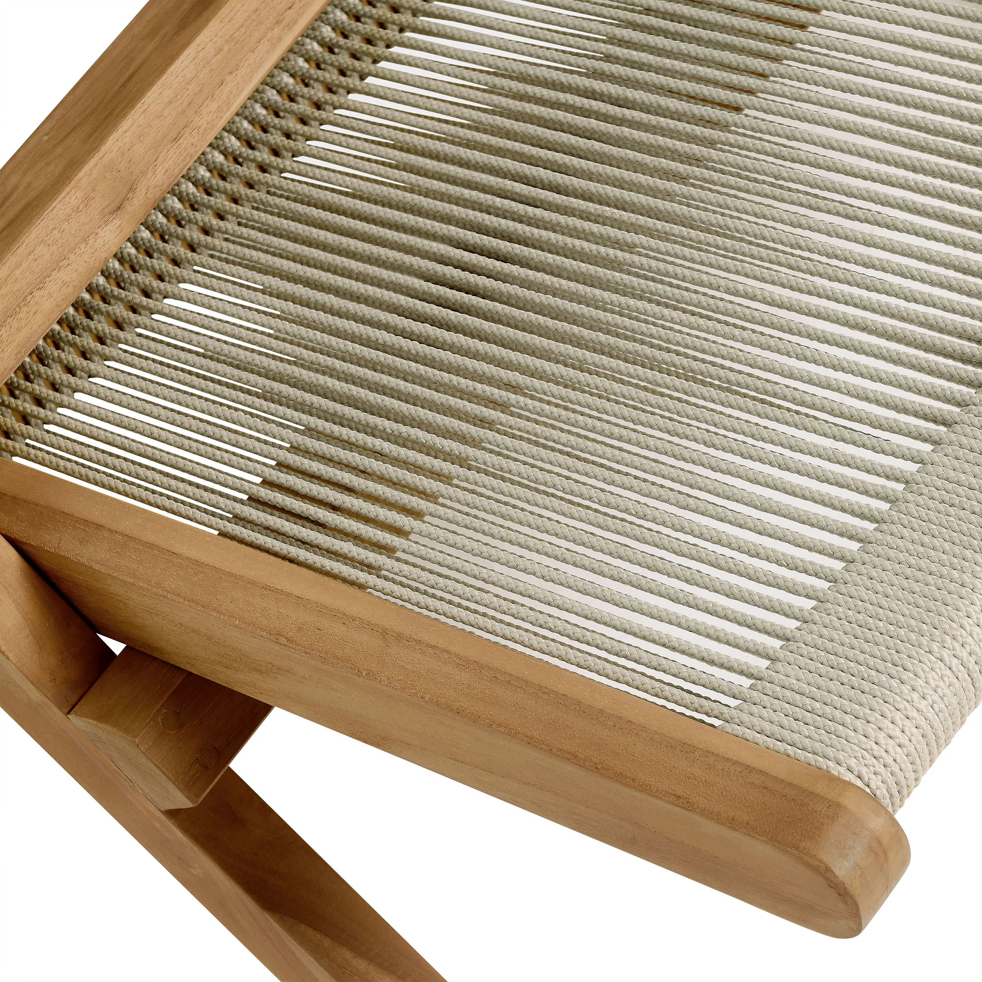 Vienna Outdoor Patio Teak and Rope Folding Accent Lounge Chair by Modway - Image 16