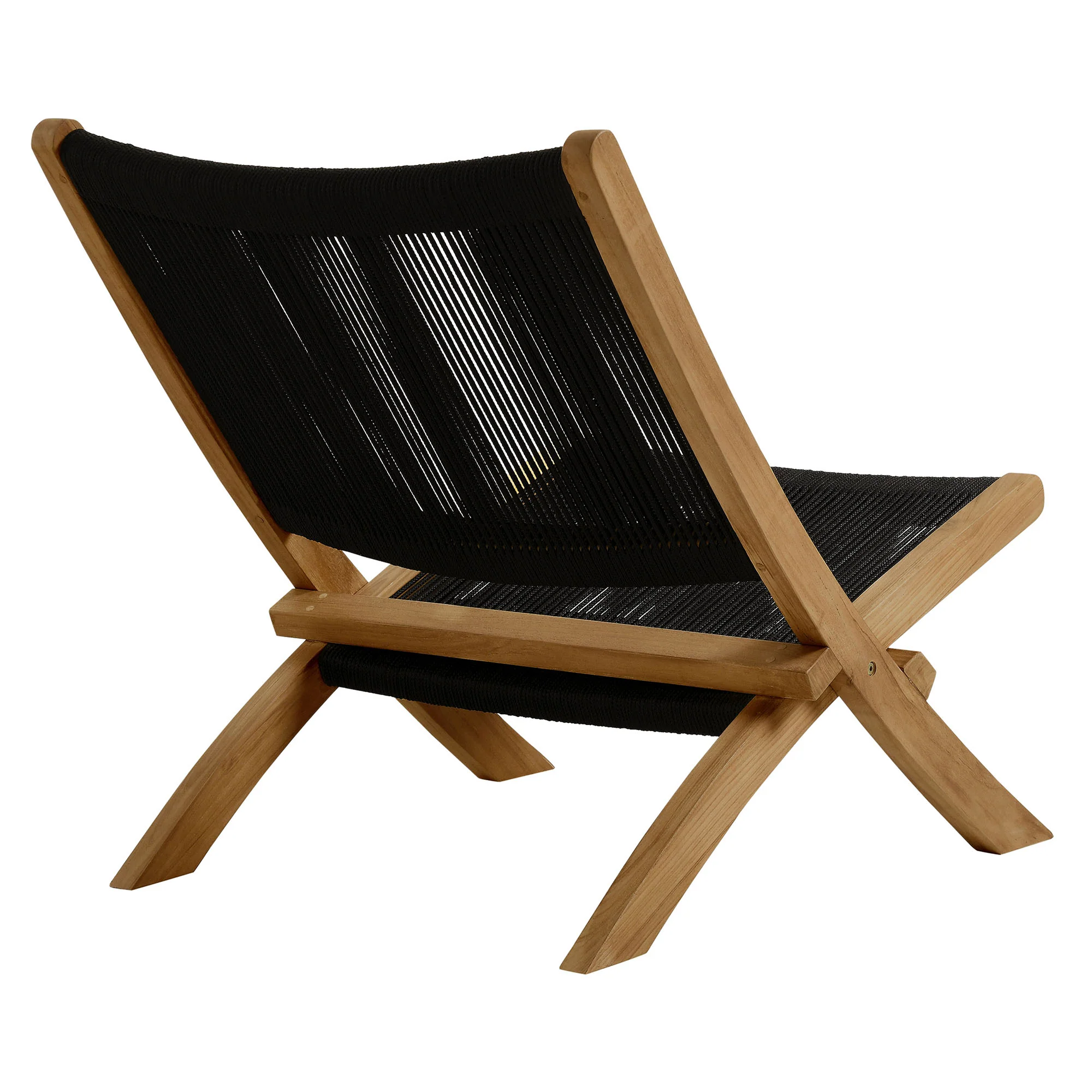 Vienna Outdoor Patio Teak and Rope Folding Accent Lounge Chair by Modway - Image 4