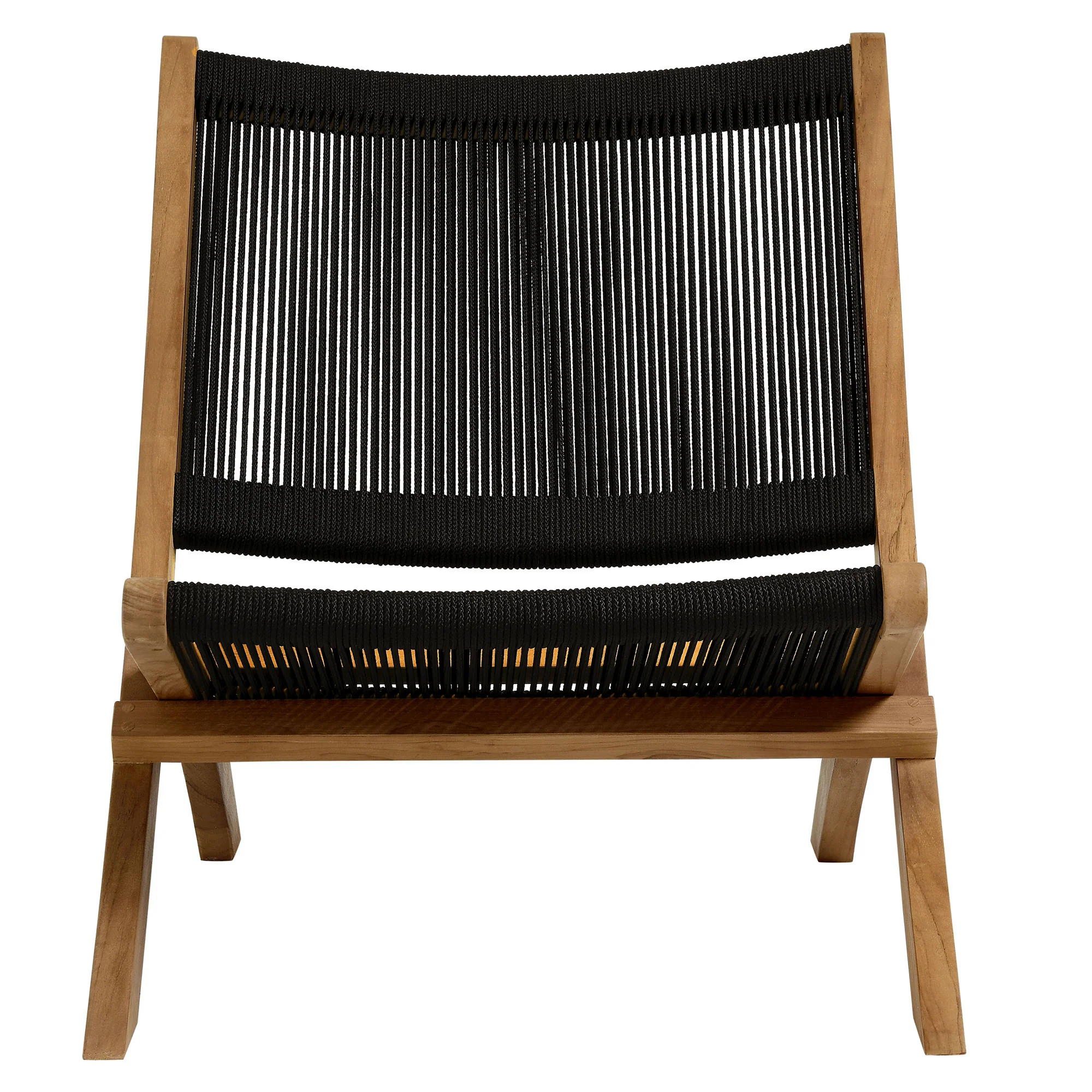 Vienna Outdoor Patio Teak and Rope Folding Accent Lounge Chair by Modway - Image 5