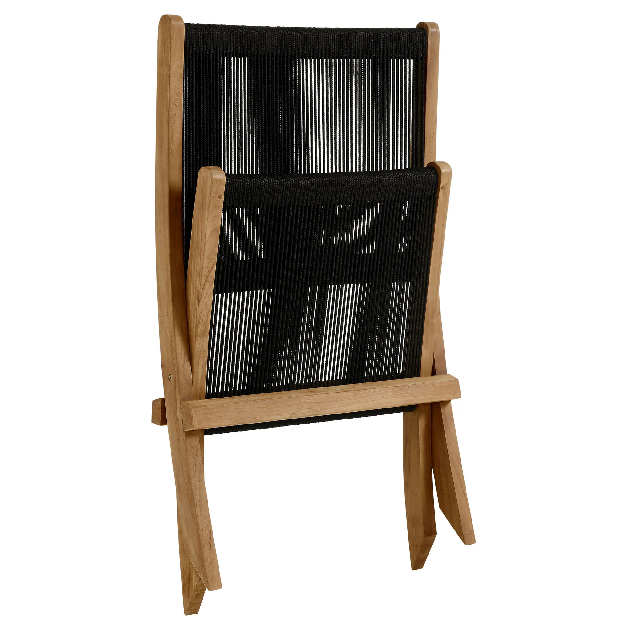 Vienna Outdoor Patio Teak and Rope Folding Accent Lounge Chair by Modway - Image 6