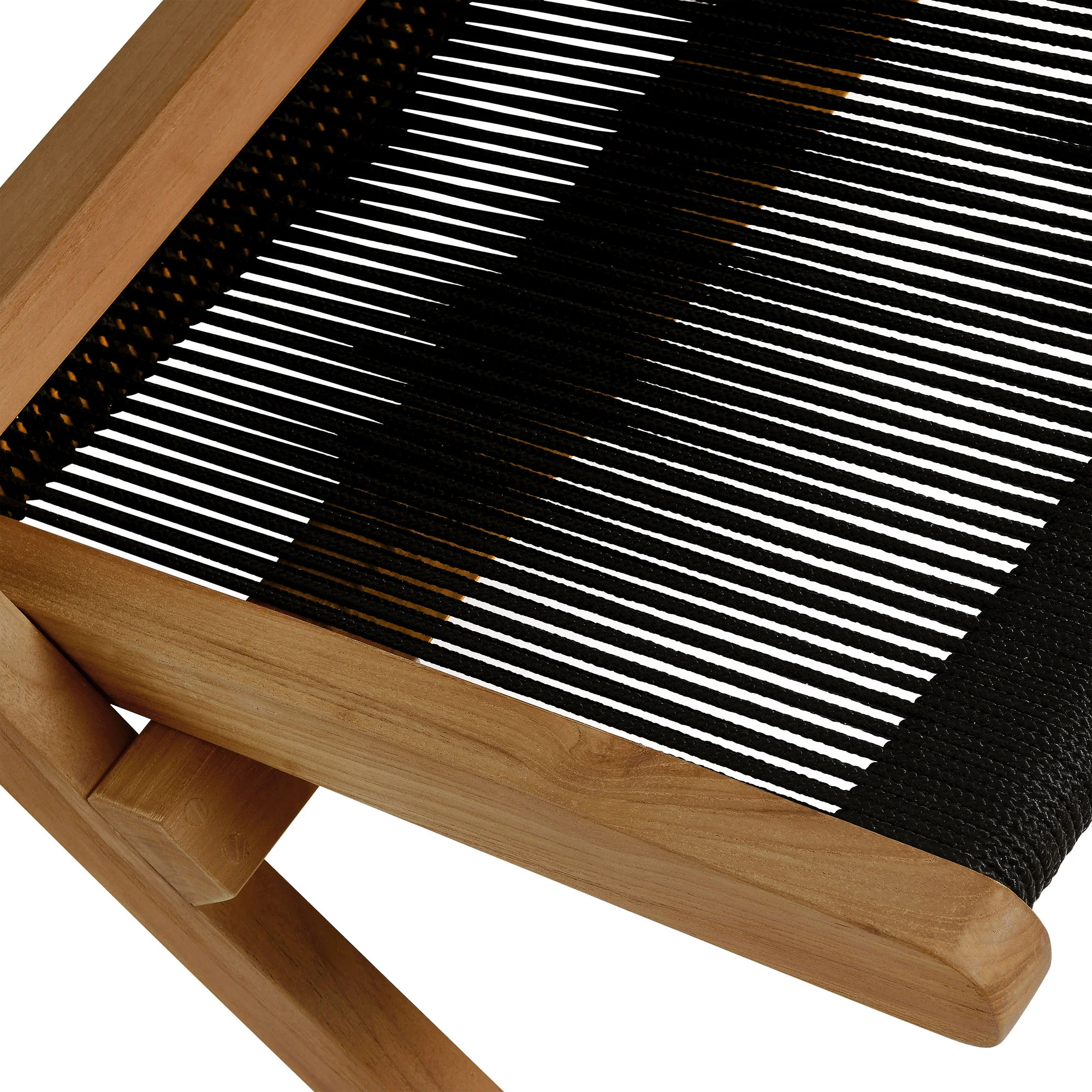 Vienna Outdoor Patio Teak and Rope Folding Accent Lounge Chair by Modway - Image 7