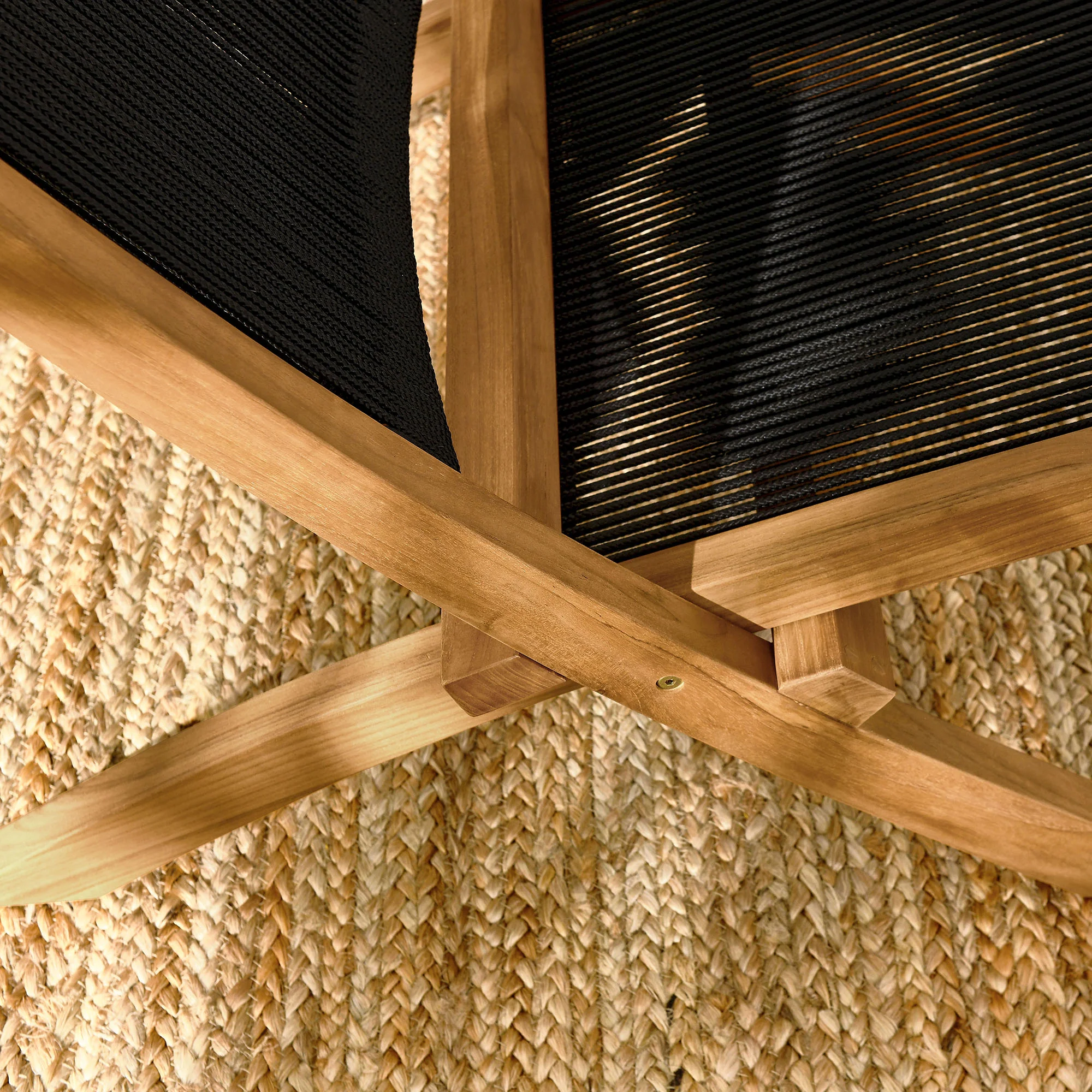 Vienna Outdoor Patio Teak and Rope Folding Accent Lounge Chair by Modway - Image 8