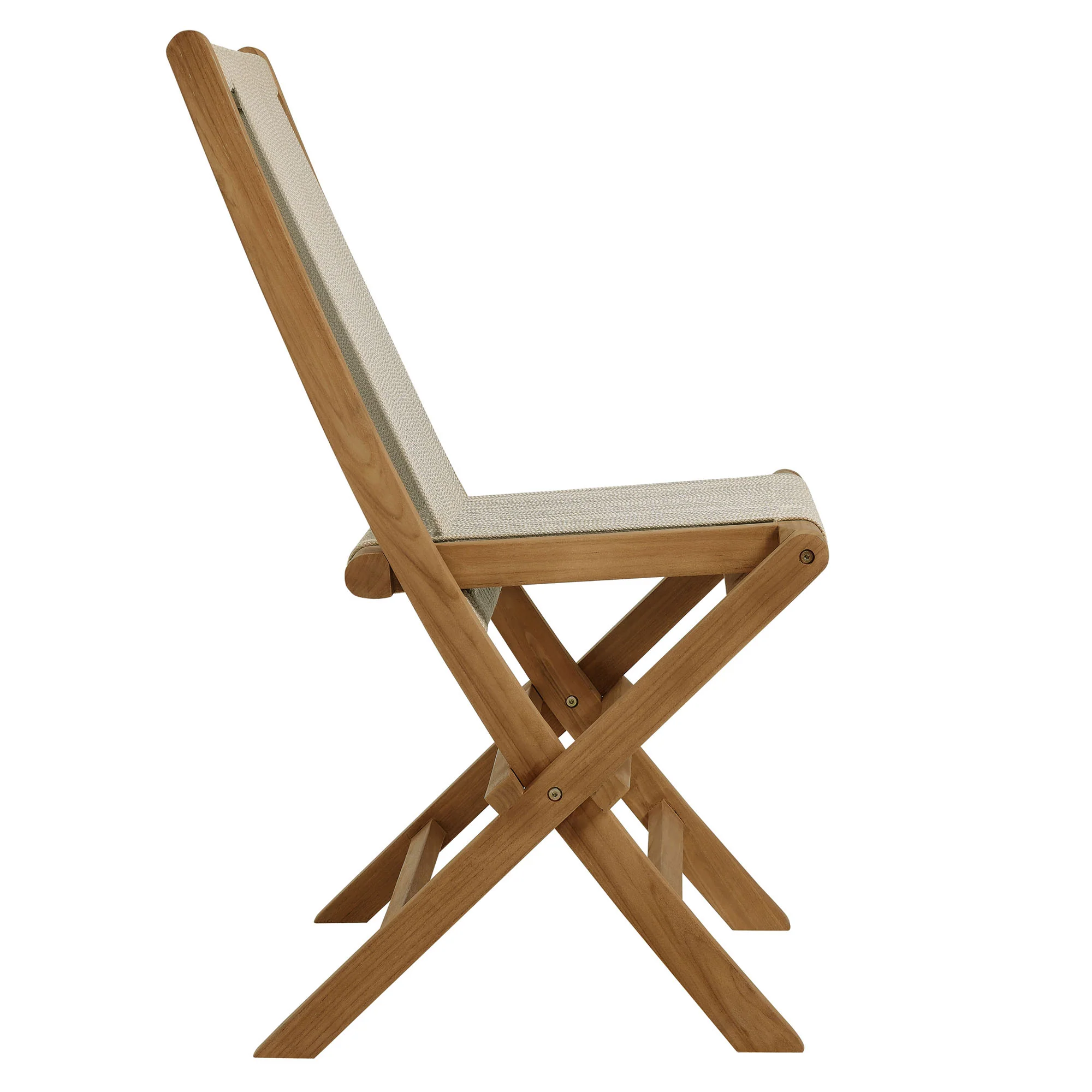 Vienna Outdoor Patio Teak and Rope Folding Chairs Set of 4 by Modway - Image 14