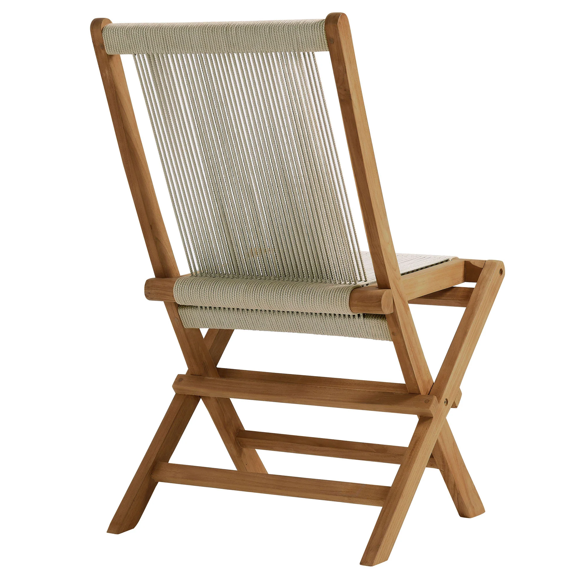 Vienna Outdoor Patio Teak and Rope Folding Chairs Set of 4 by Modway - Image 15