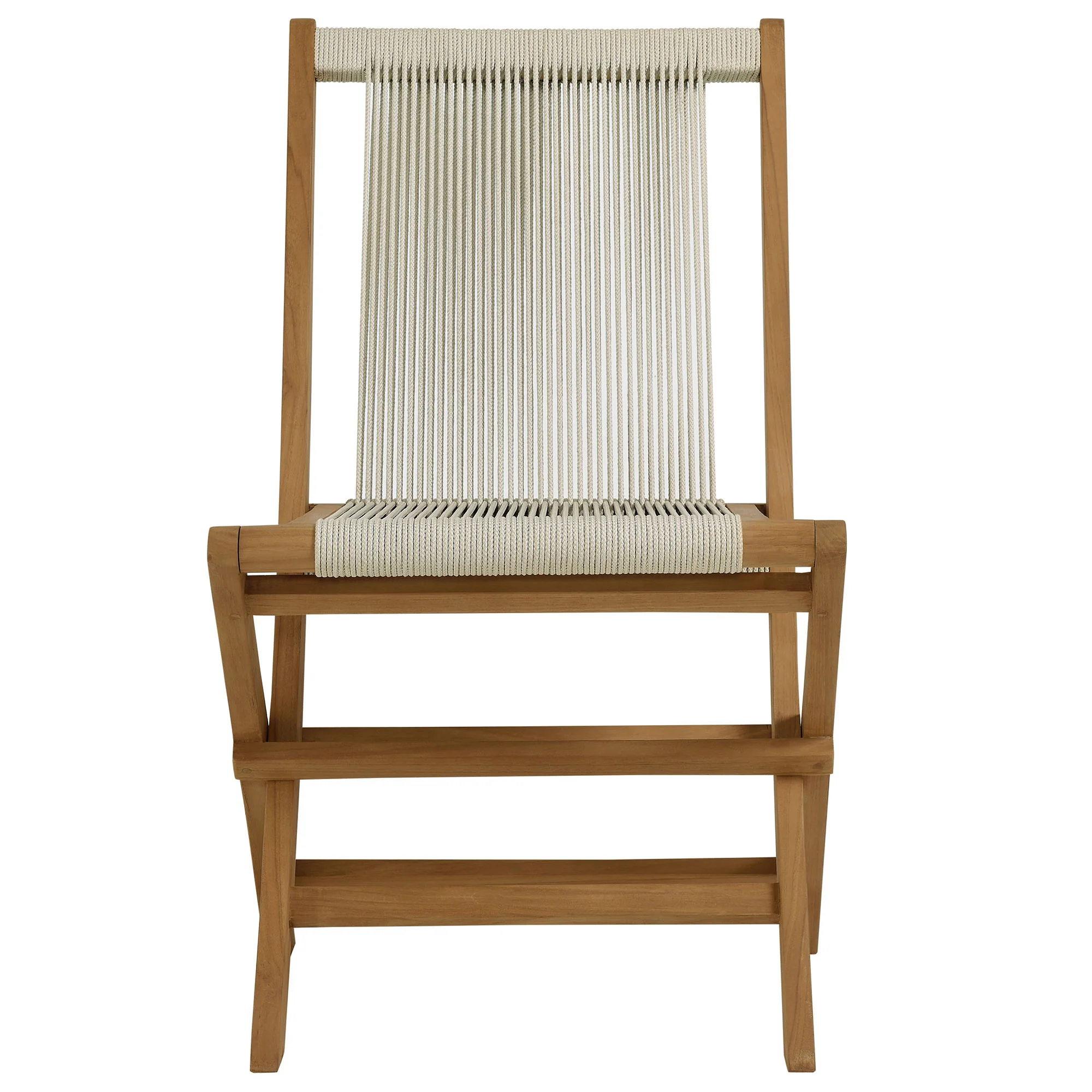 Vienna Outdoor Patio Teak and Rope Folding Chairs Set of 4 by Modway - Image 16