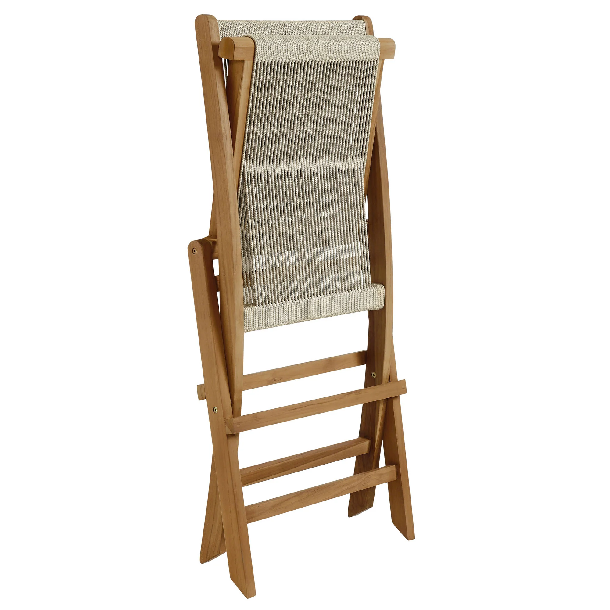 Vienna Outdoor Patio Teak and Rope Folding Chairs Set of 4 by Modway - Image 17