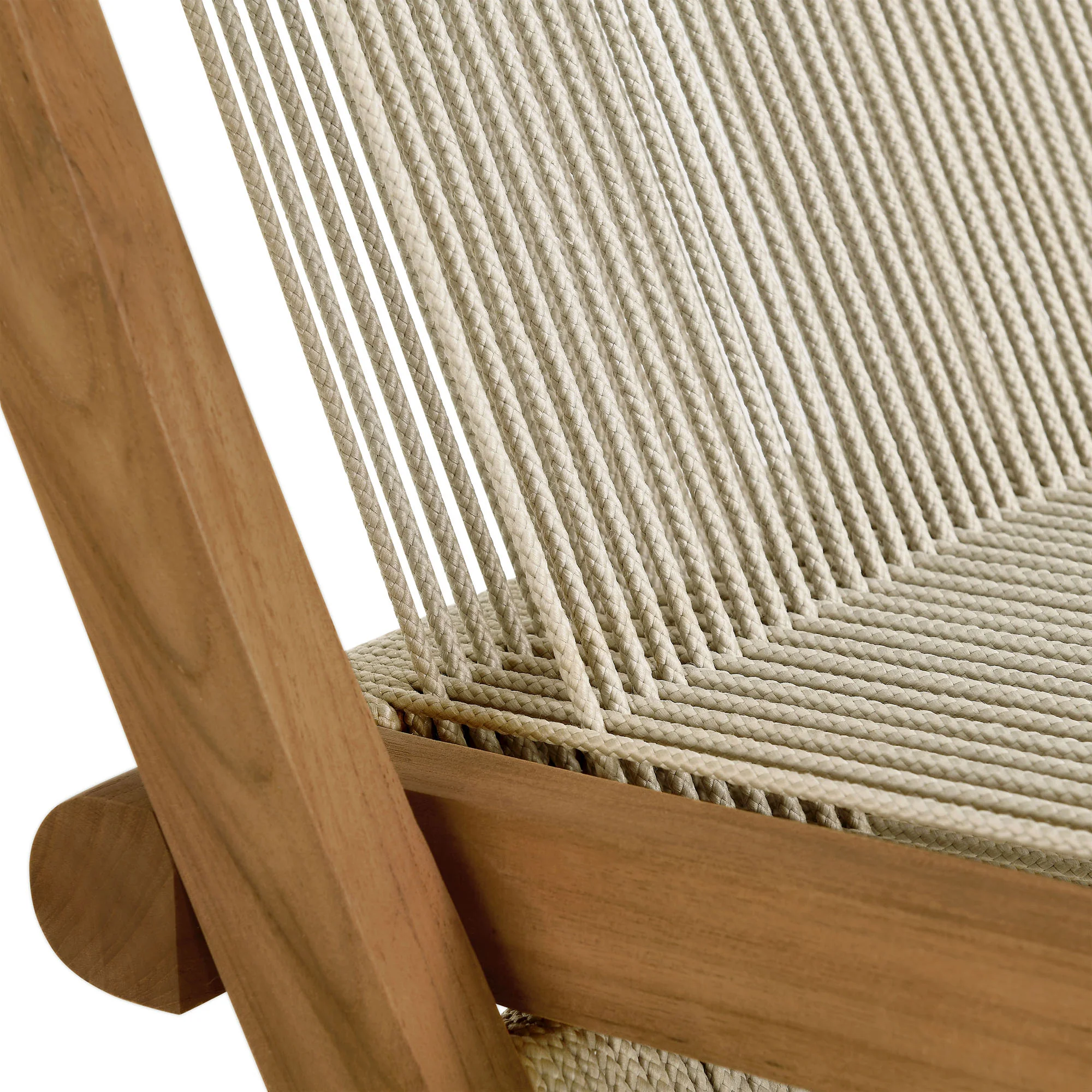 Vienna Outdoor Patio Teak and Rope Folding Chairs Set of 4 by Modway - Image 18