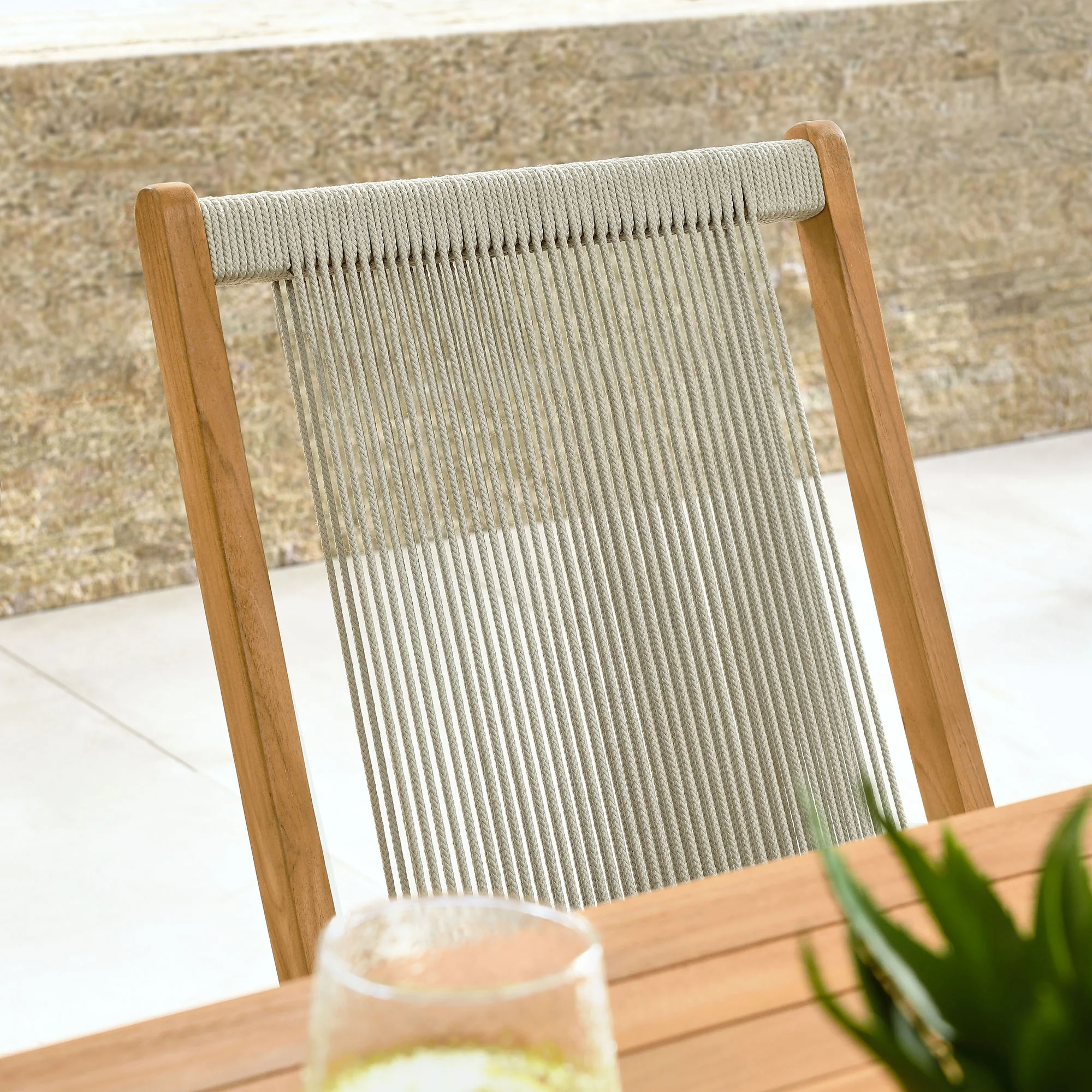 Vienna Outdoor Patio Teak and Rope Folding Chairs Set of 4 by Modway - Image 19