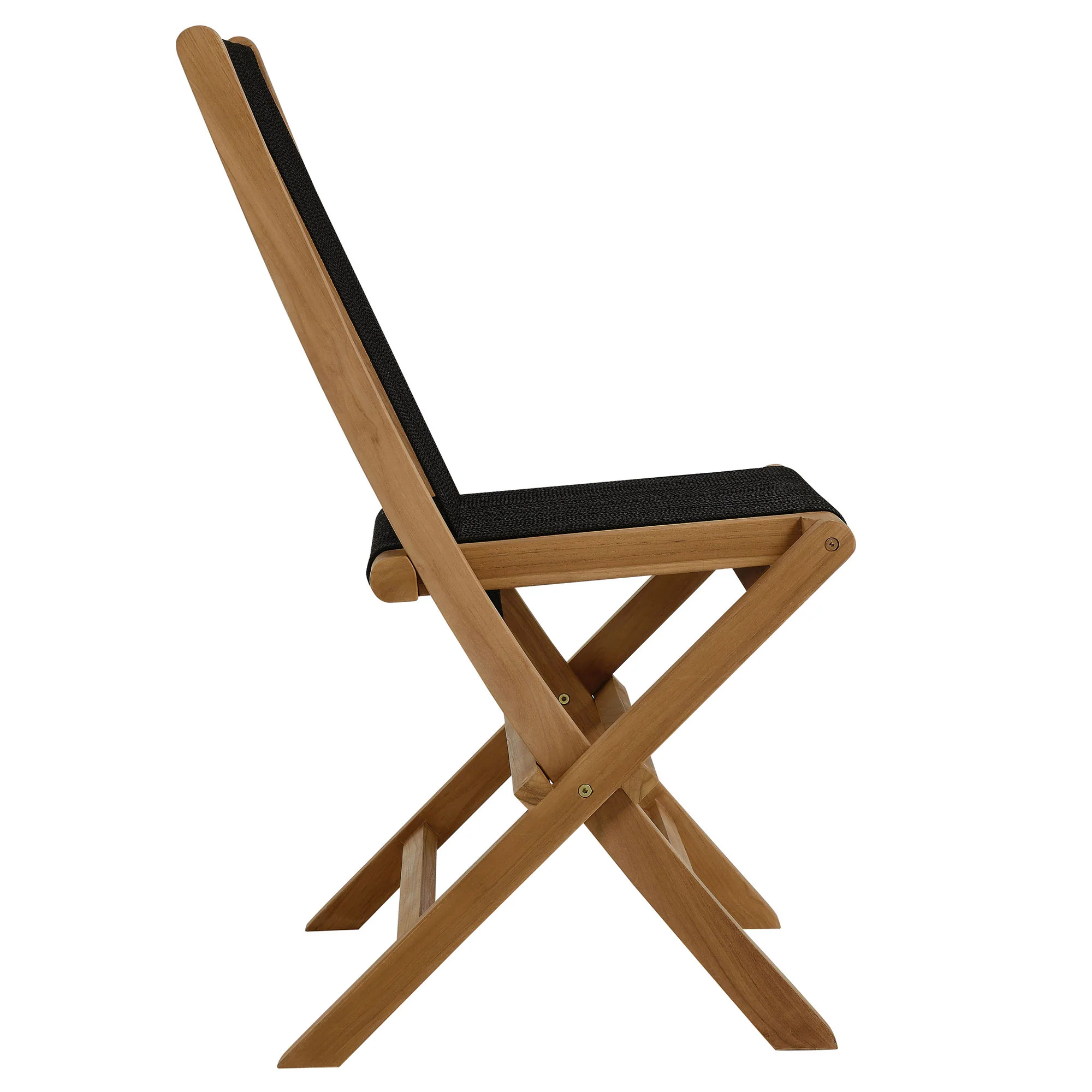Vienna Outdoor Patio Teak and Rope Folding Chairs Set of 4 by Modway - Image 4