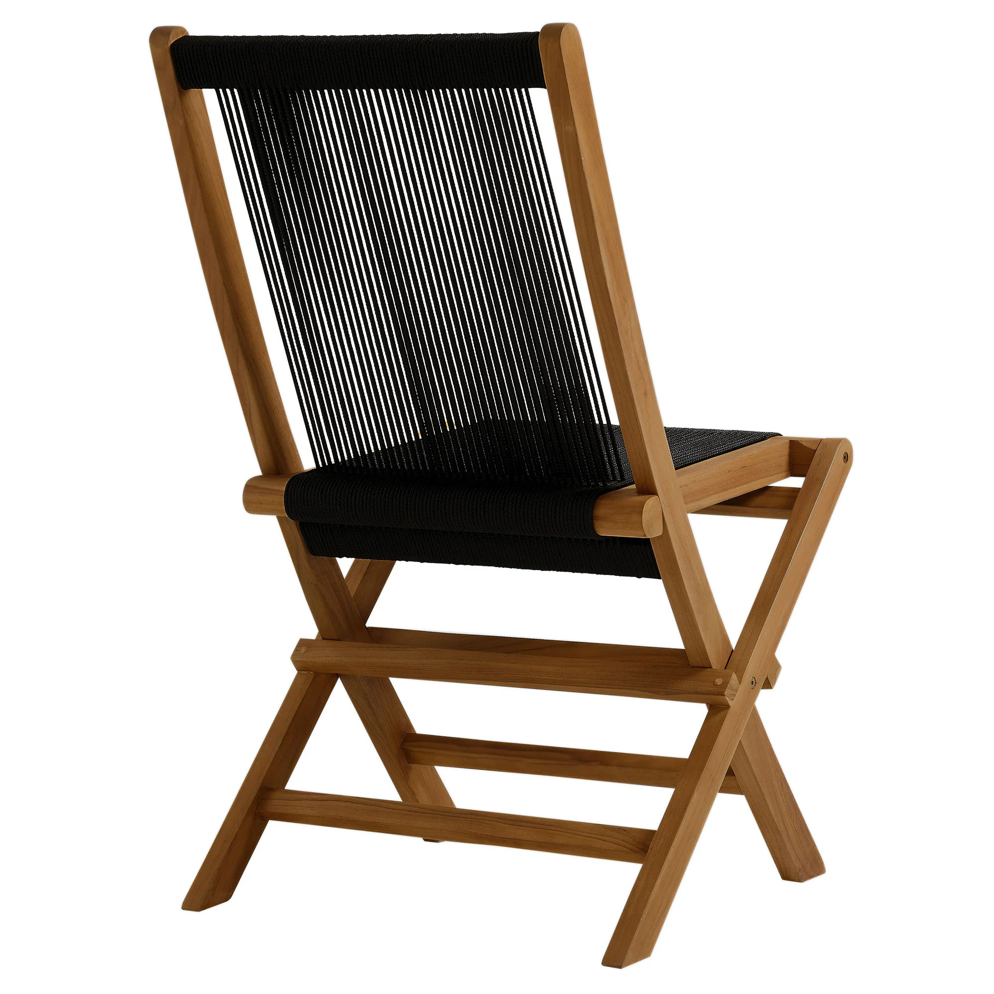 Vienna Outdoor Patio Teak and Rope Folding Chairs Set of 4 by Modway - Image 5