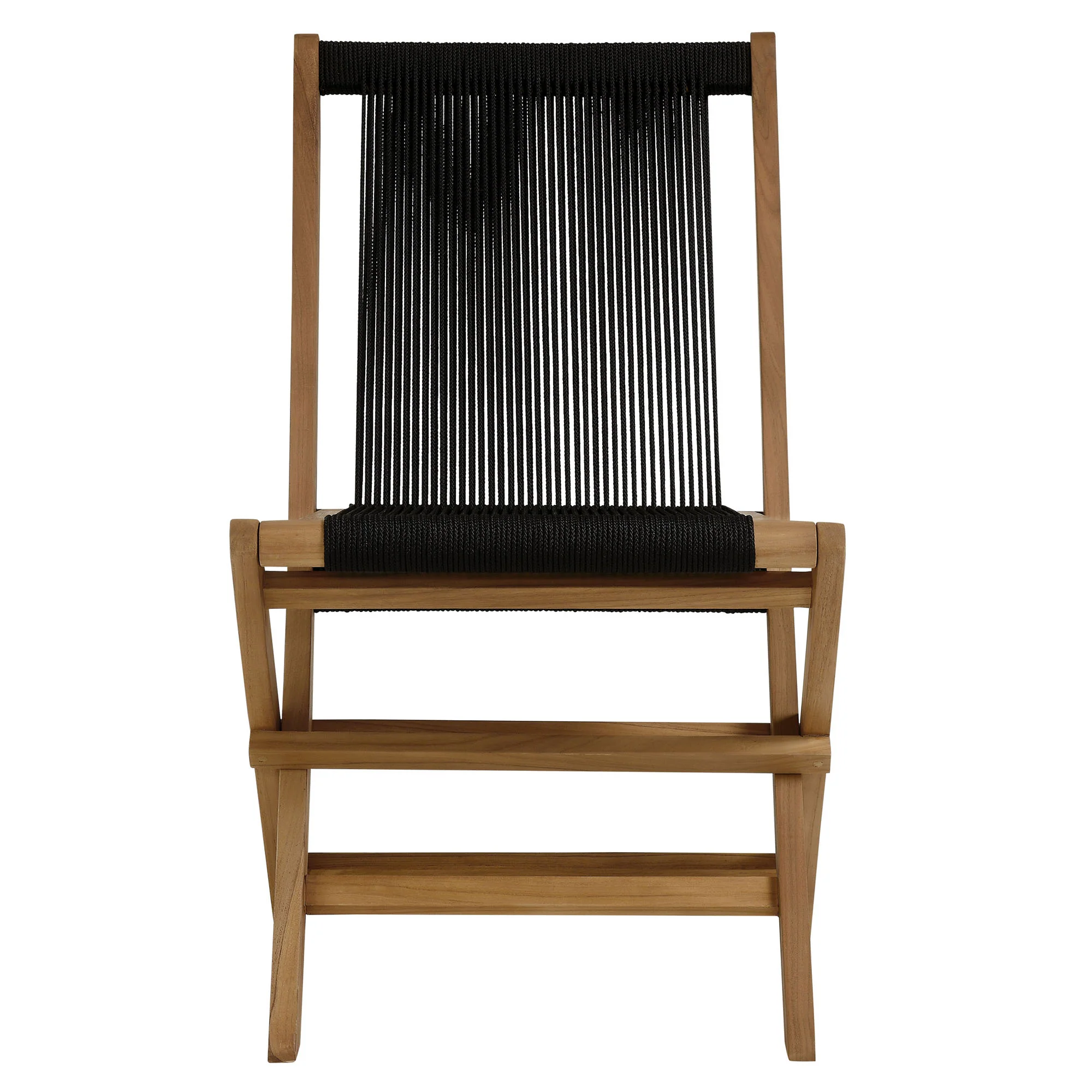 Vienna Outdoor Patio Teak and Rope Folding Chairs Set of 4 by Modway - Image 6